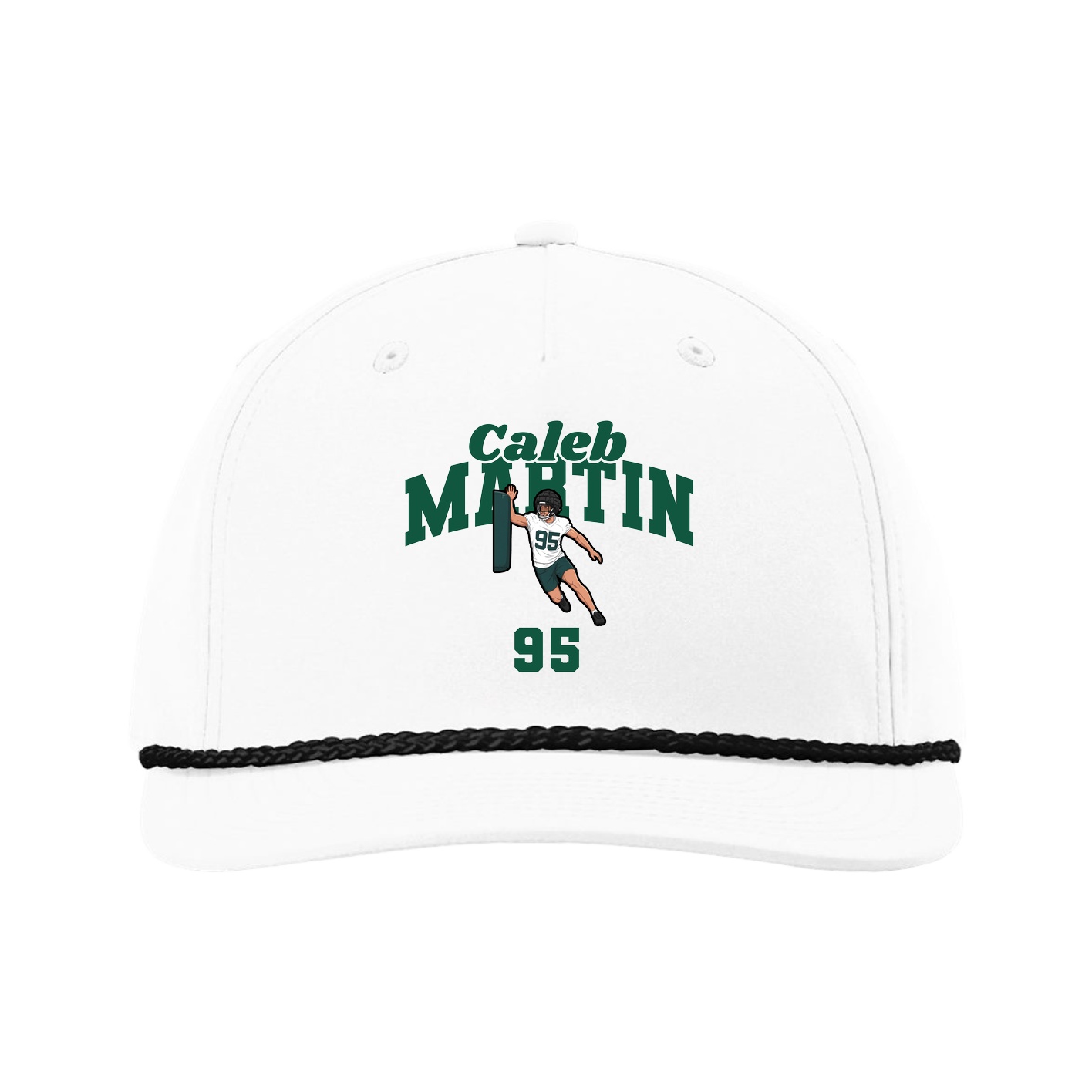 Five-Panel Classic Rope Cap — Signature Arch in White