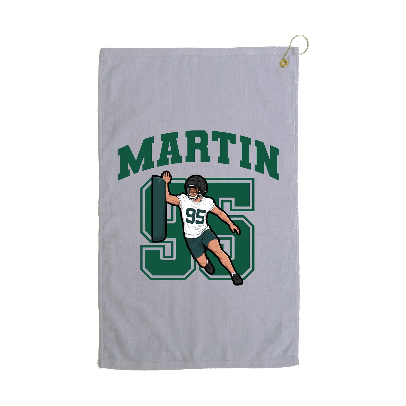 Golf Towel — Number in Grey
