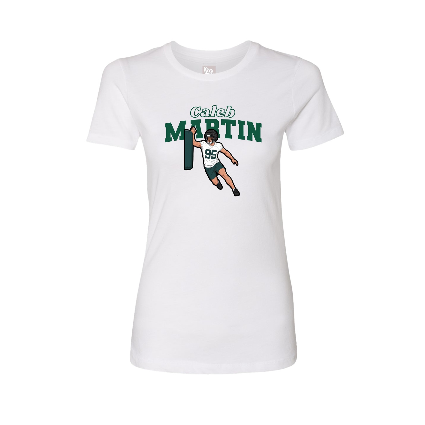 Fitted Women's Tee — Name Arch in White