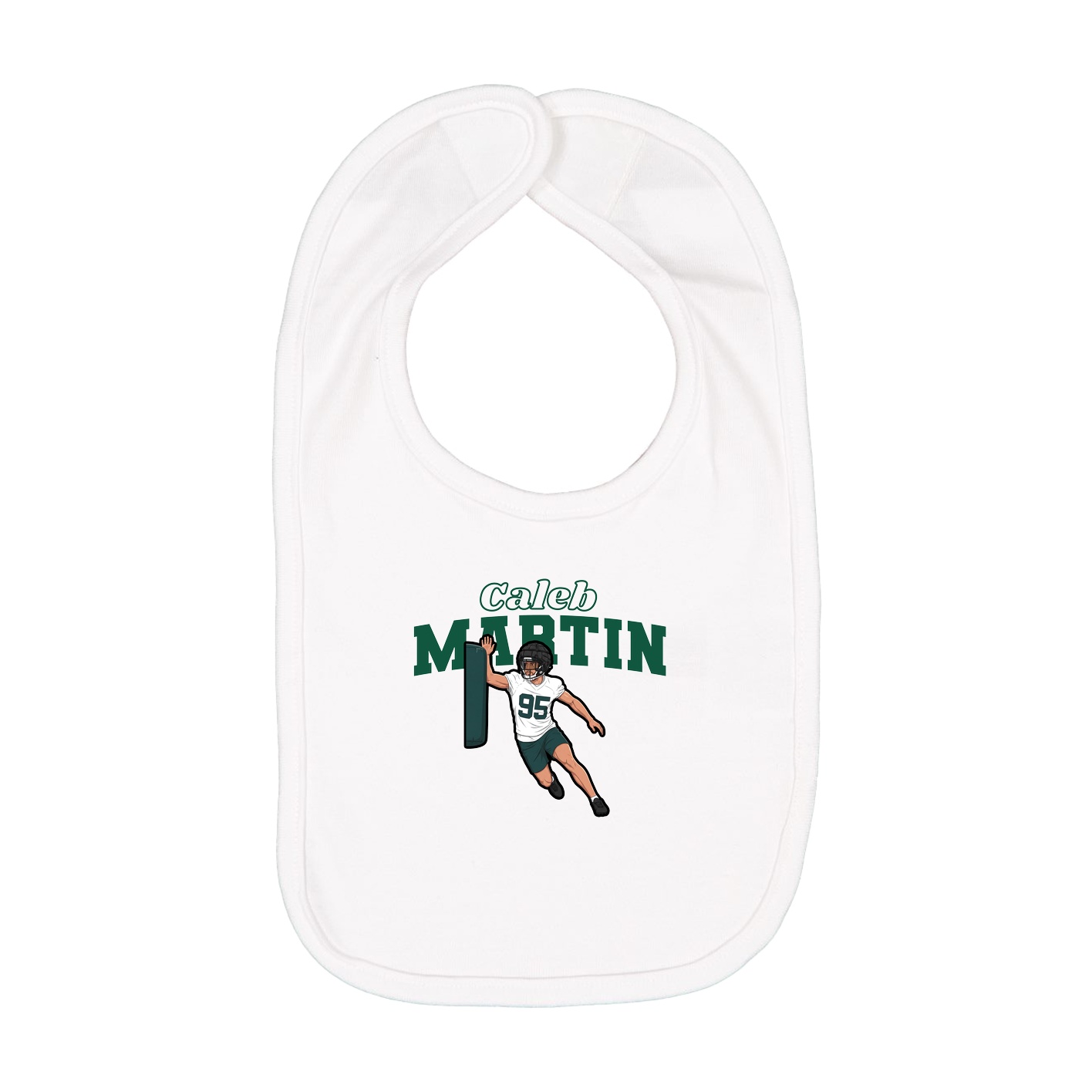 Infant Bib — Name Arch in White