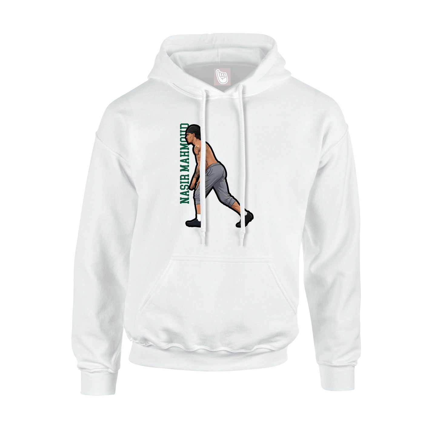 Youth Hoodie — Name Vertical in White