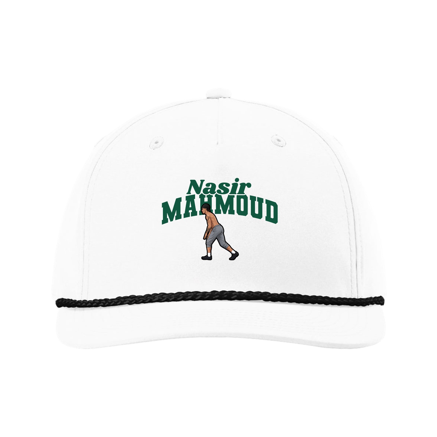 Five-Panel Classic Rope Cap — Signature Arch in White