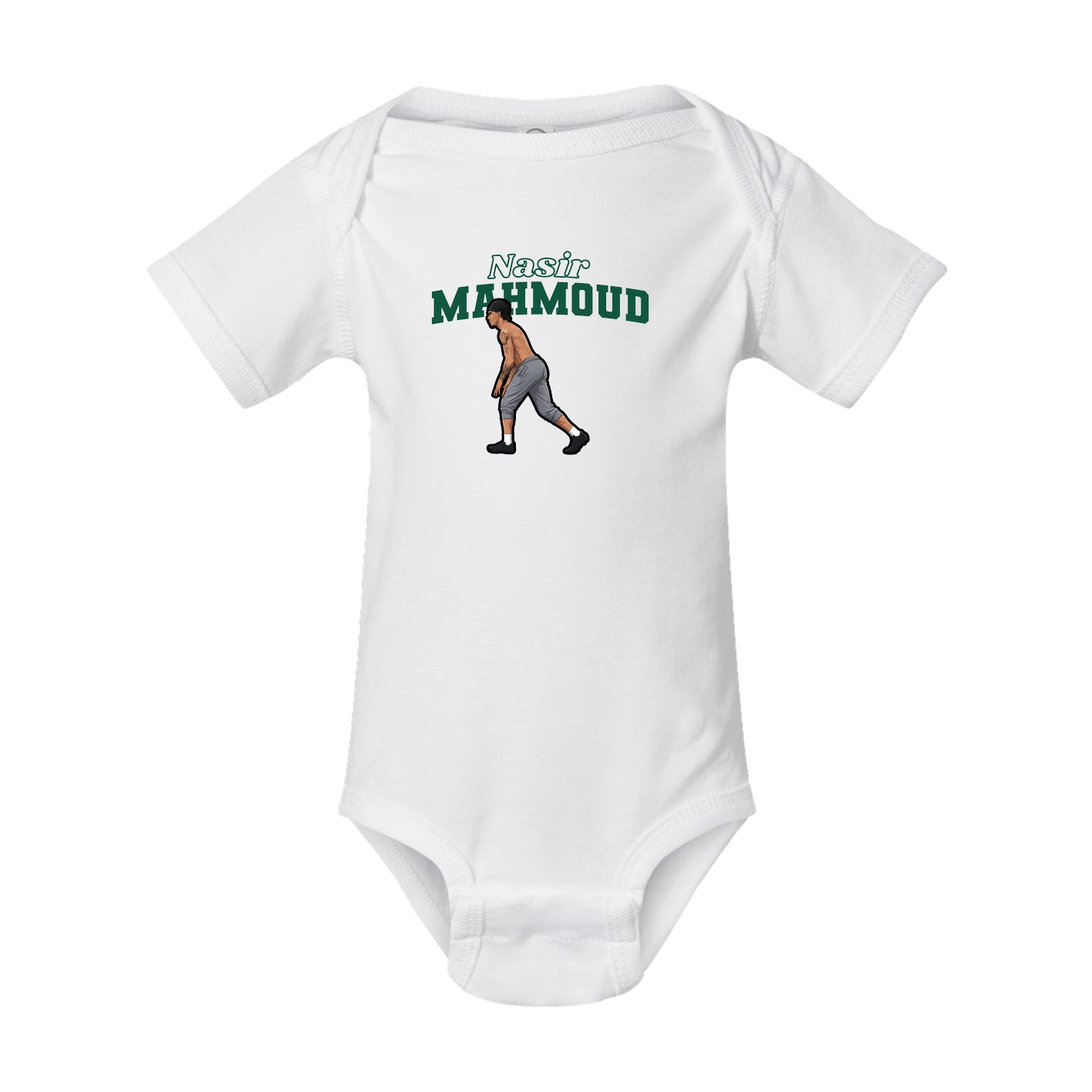 Baby Onesie — Name Arch in White