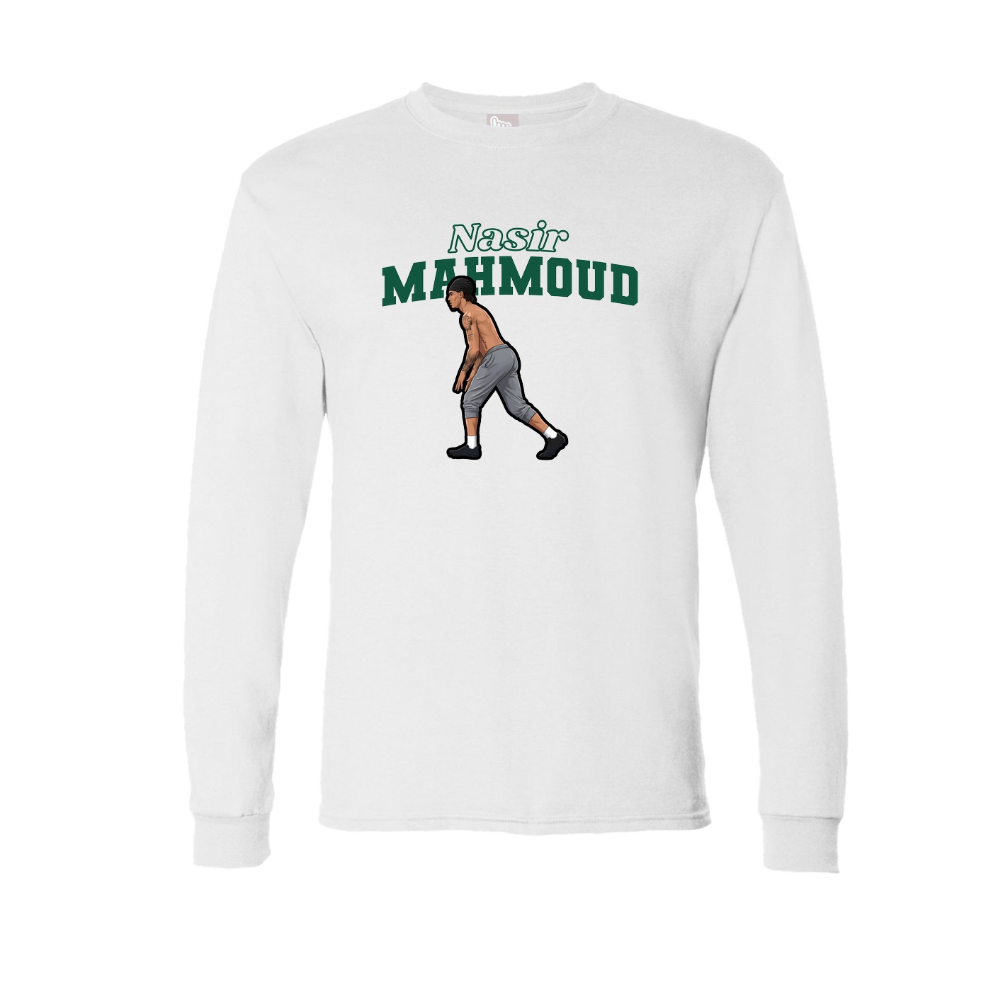 Long Sleeve Tee — Name Arch in White