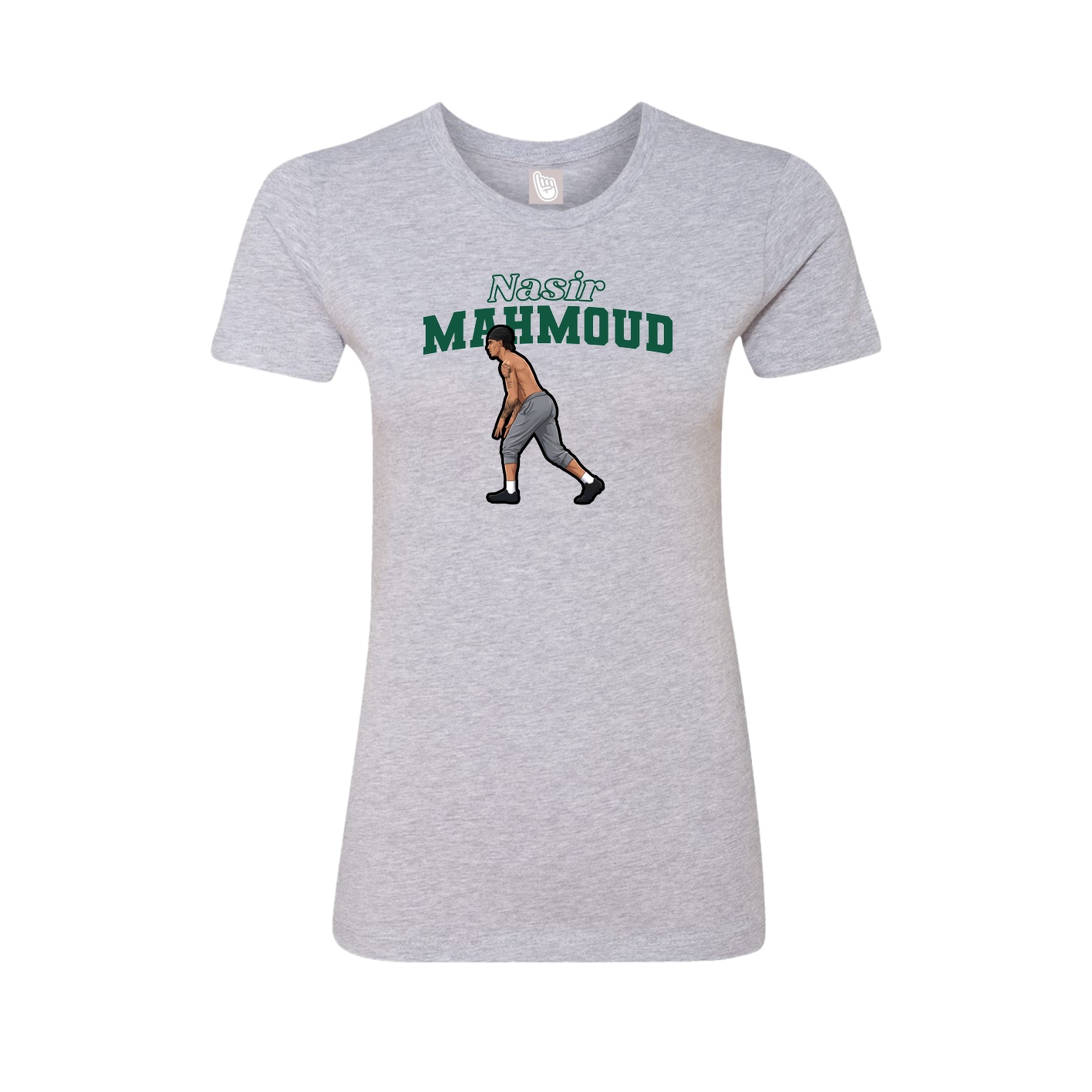 Fitted Women's Tee — Name Arch in Grey