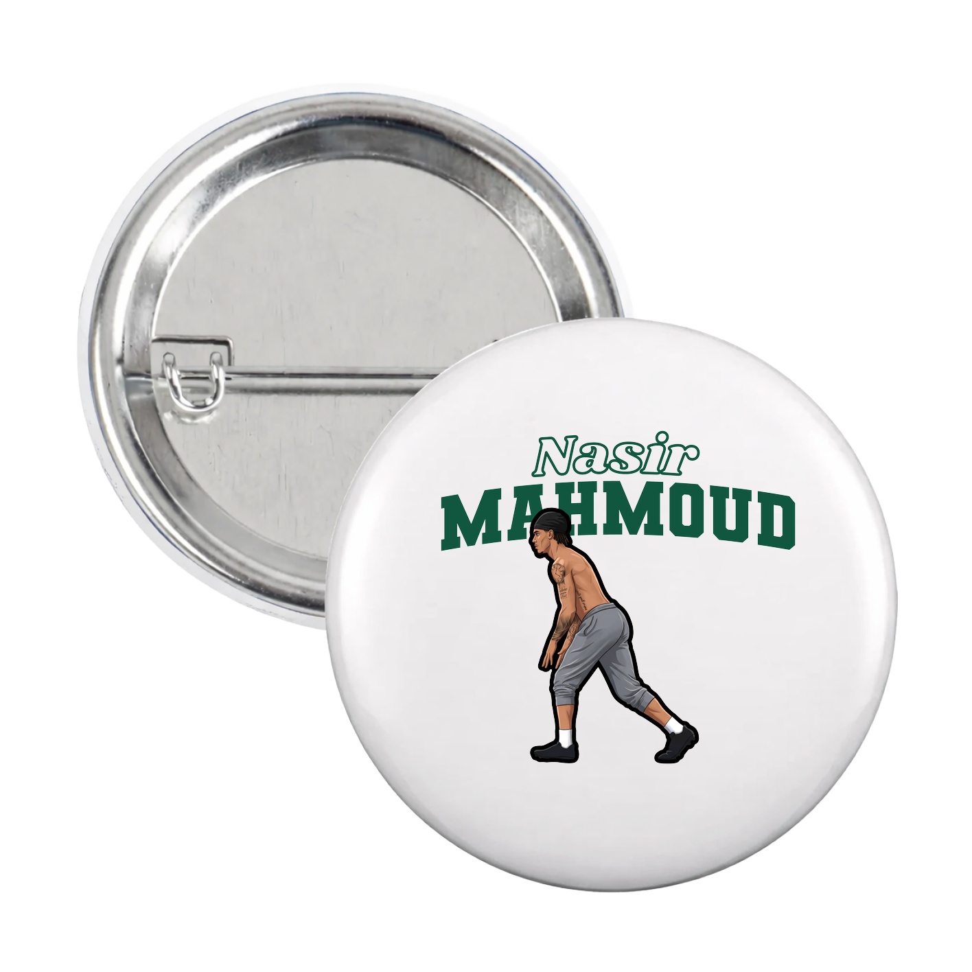 Game Day Button — Name Arch in White
