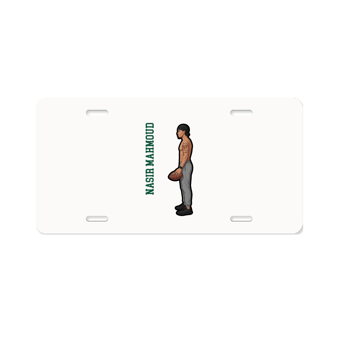 License Plate — Name Vertical in Classic