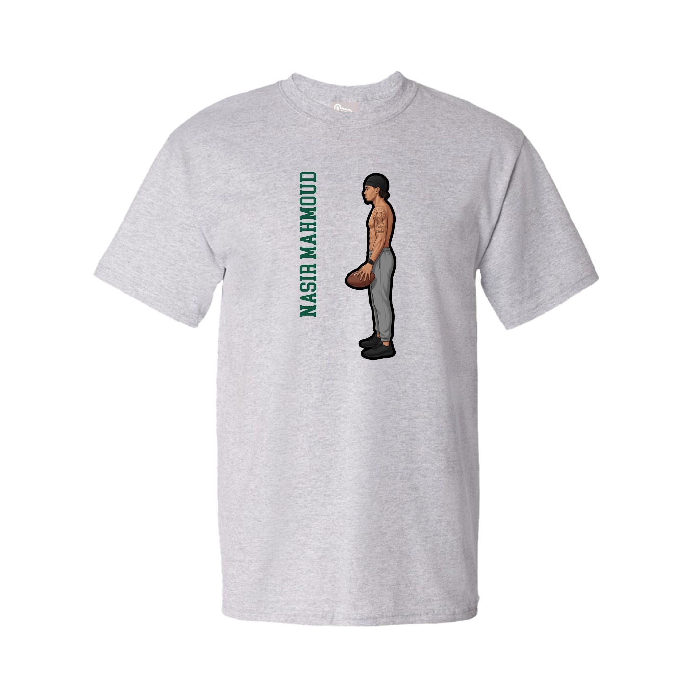 Youth Tee — Name Vertical in Grey