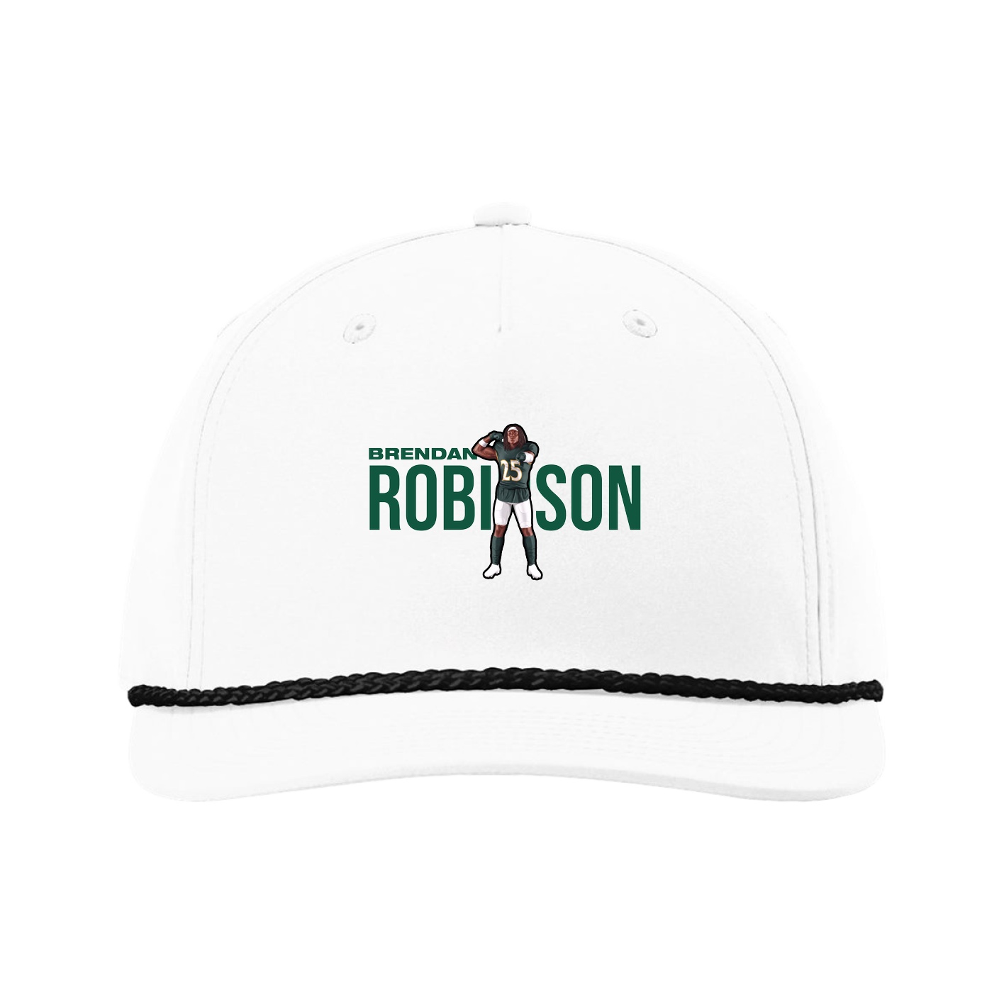 Five-Panel Classic Rope Cap — Player Name in White