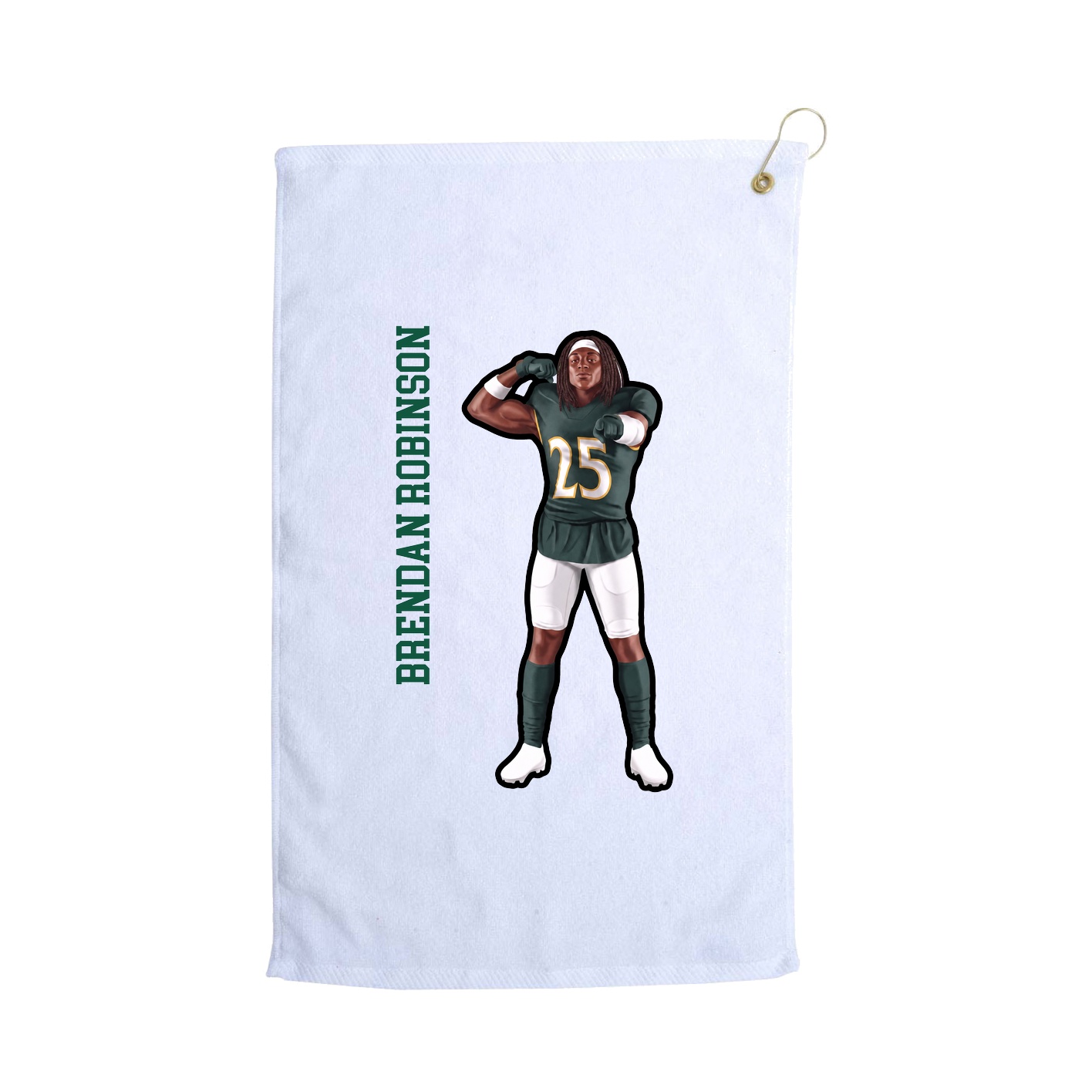 Golf Towel — Name Vertical in White