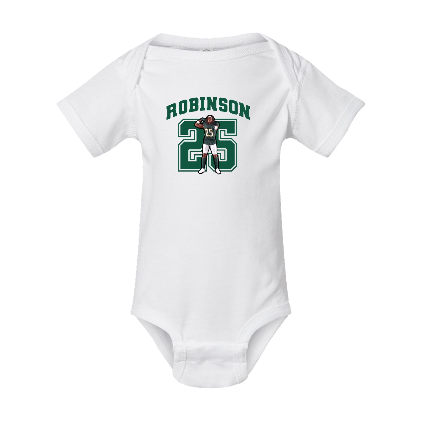 Baby Onesie — Number in White