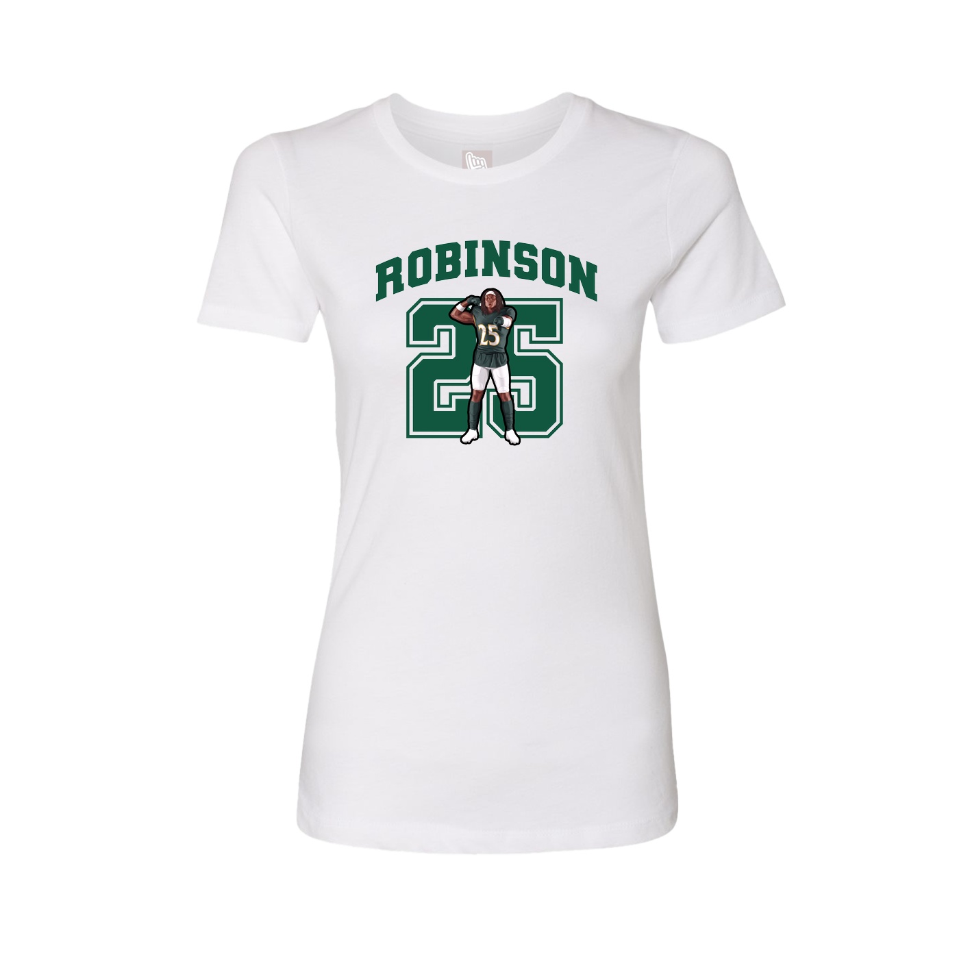 Fitted Women's Tee — Number in White
