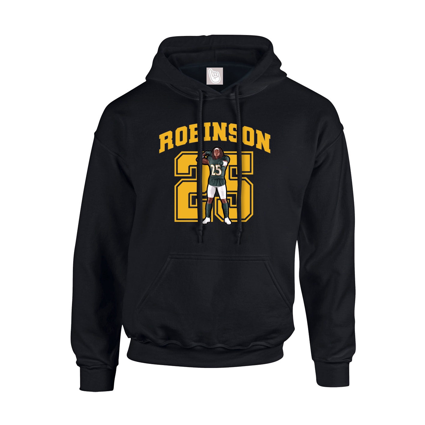 Youth Hoodie — Number in Black
