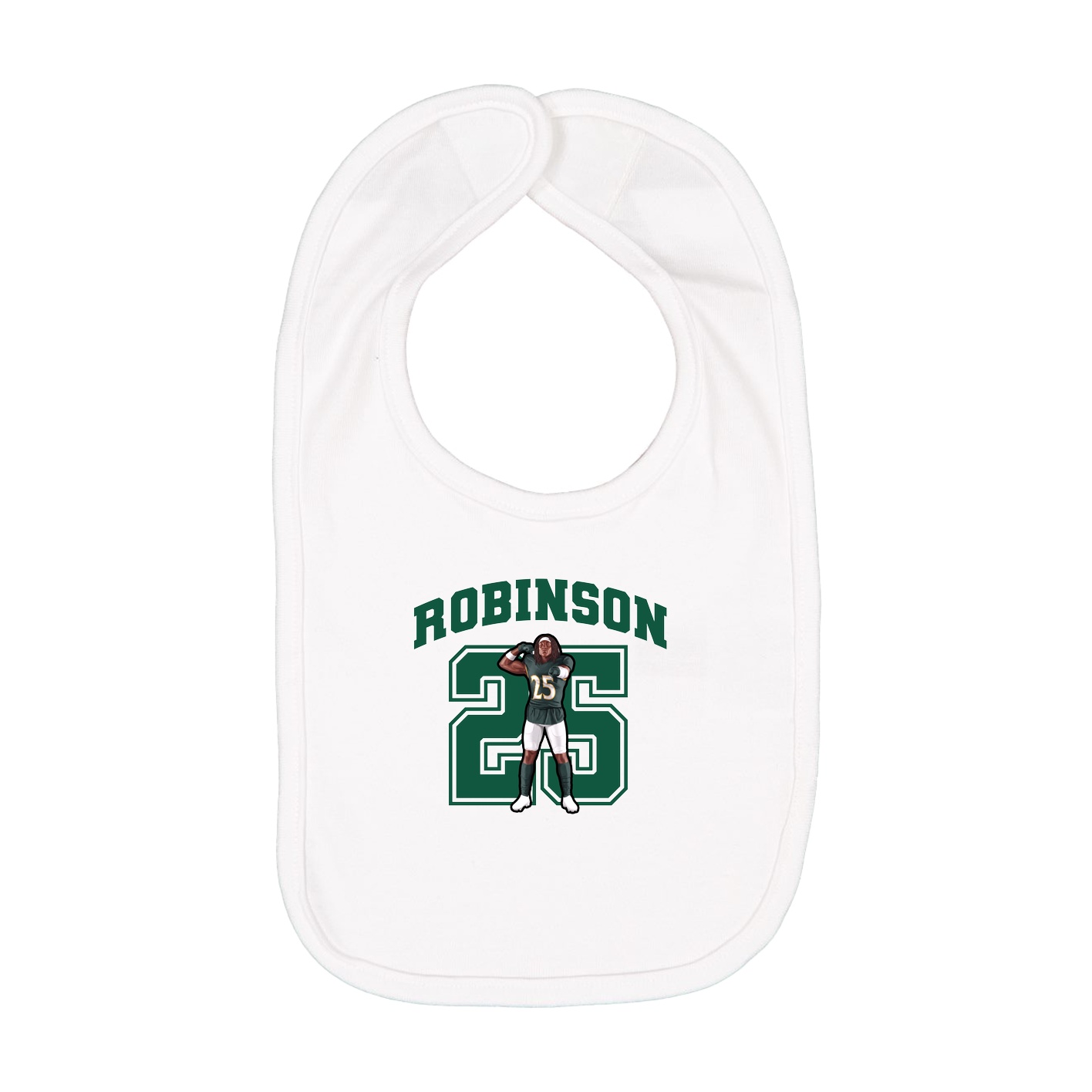 Infant Bib — Number in White