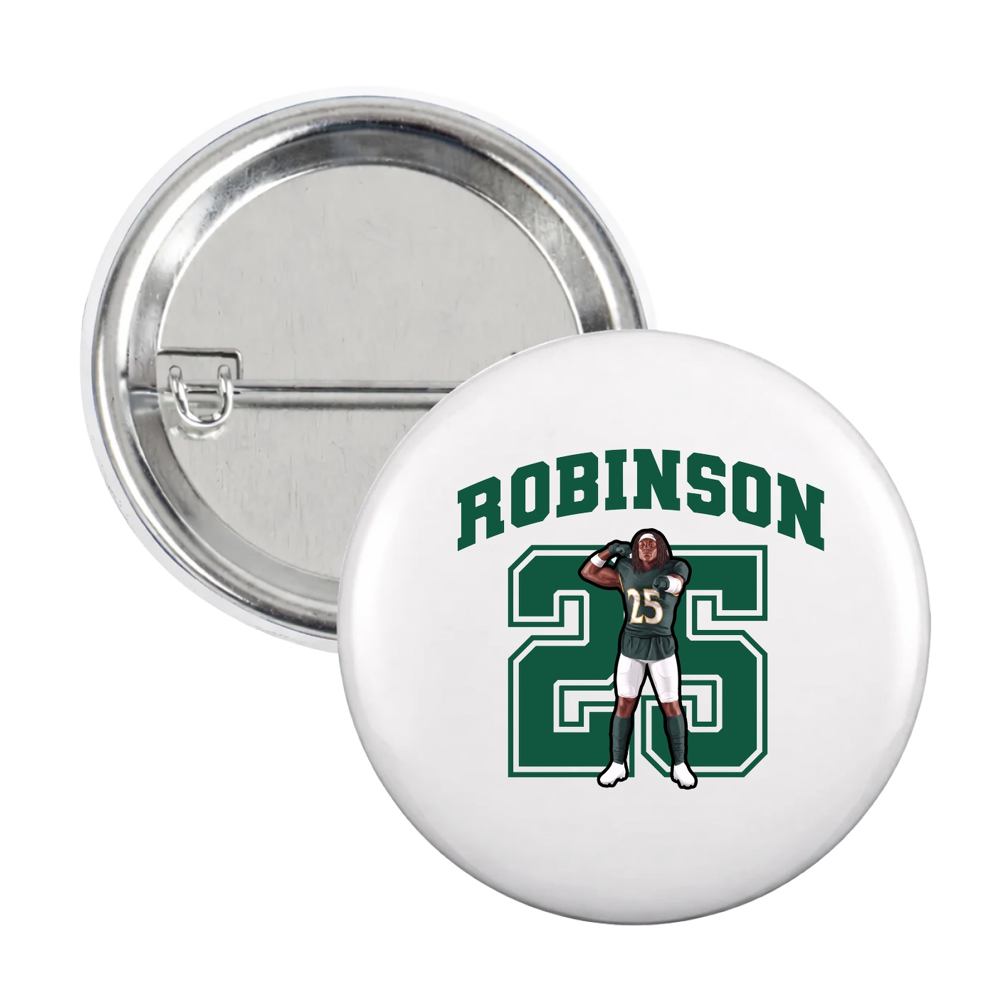 Game Day Button — Number in White