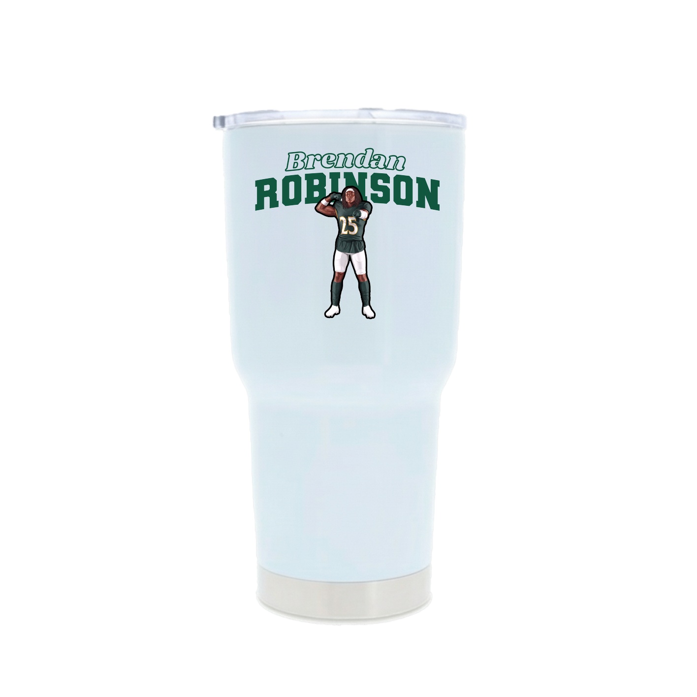 30oz Stainless Steel Tumbler — Name Arch in White