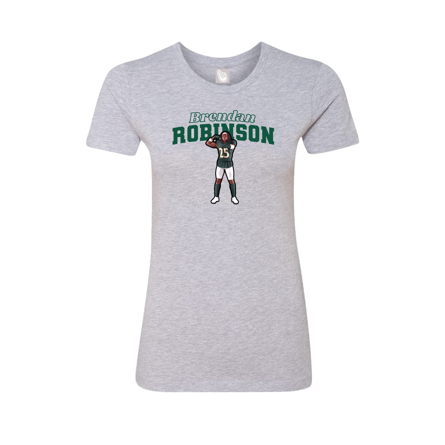 Fitted Women's Tee — Name Arch in Grey