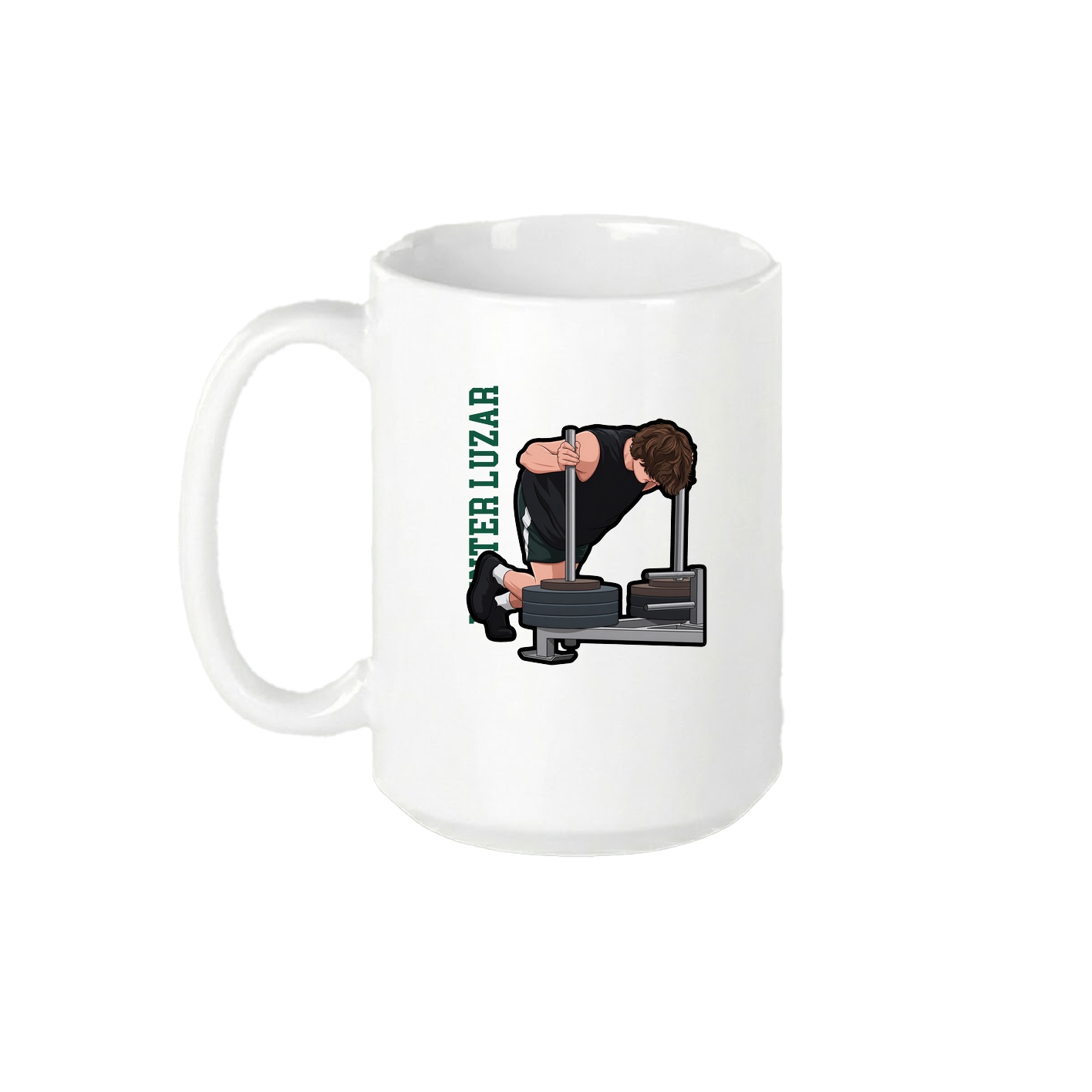 15oz Coffee Mug — Name Vertical in White