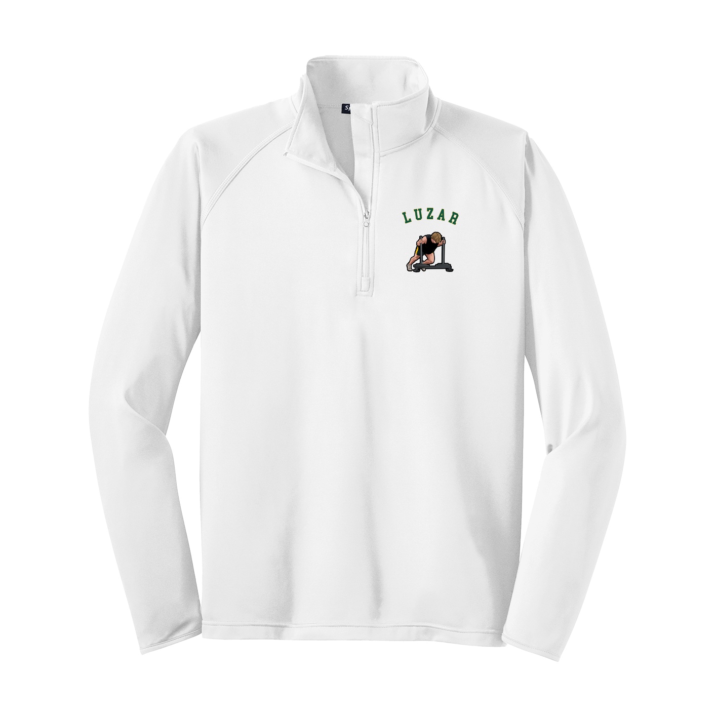 Q-Zip Pullover — Shirsey Arch in White