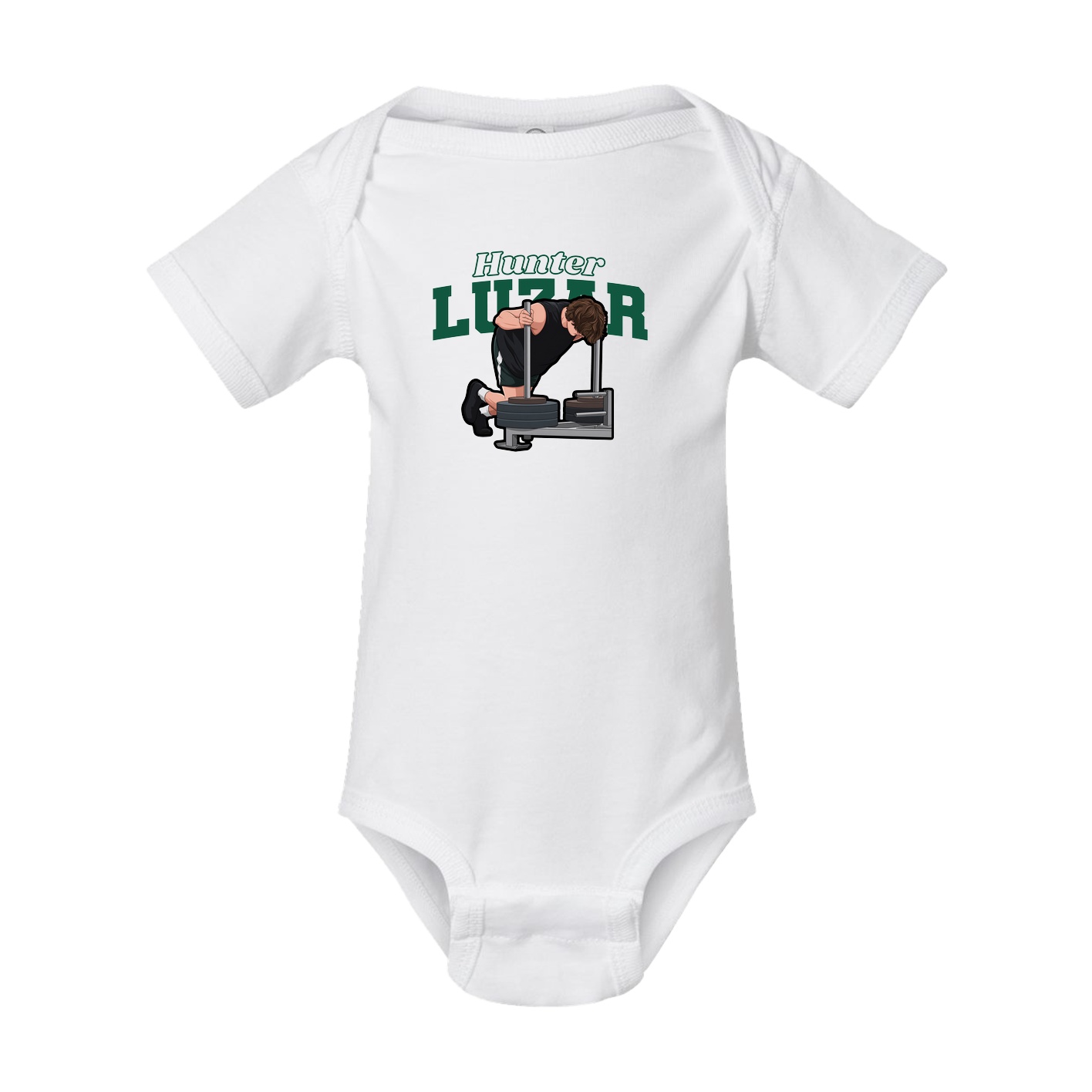 Baby Onesie — Name Arch in White