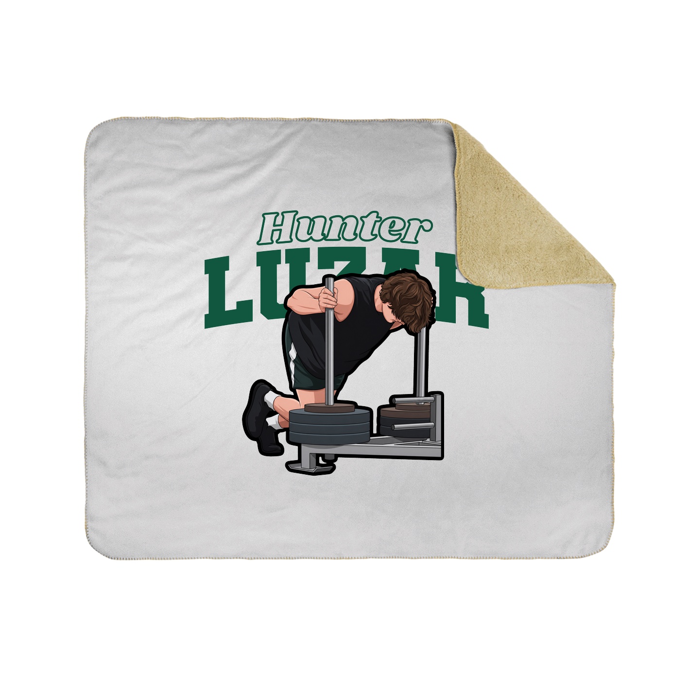 Throw Blanket — Name Arch in White