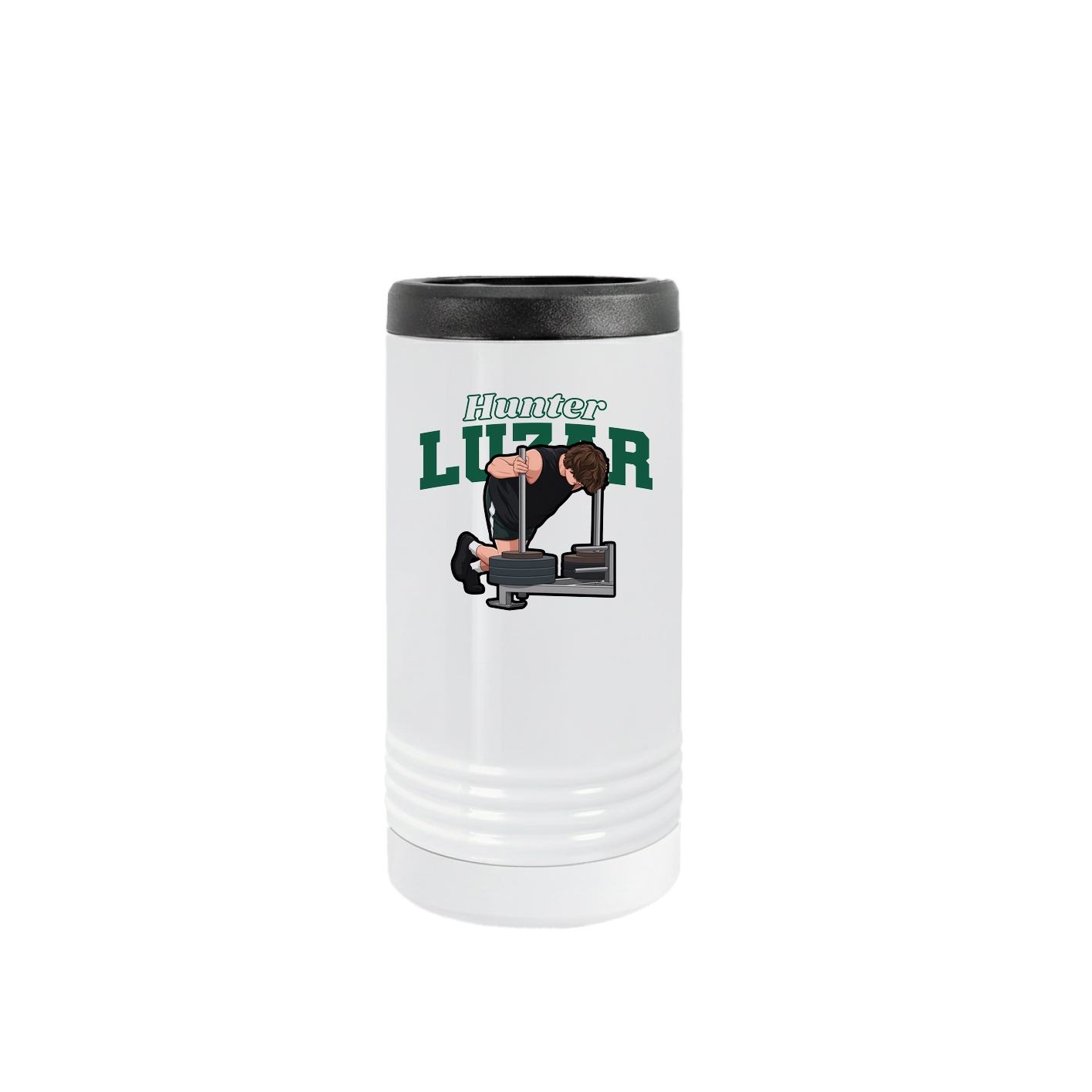 Slim Beverage Holder — Name Arch in White