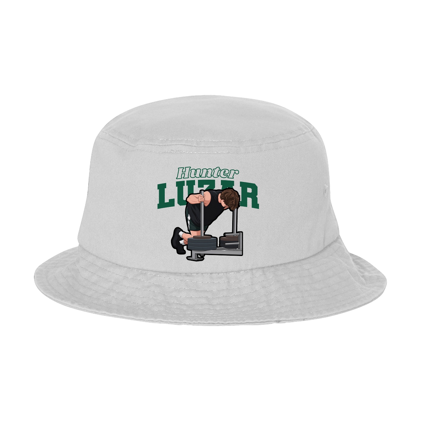 Bucket Cap — Name Arch in White