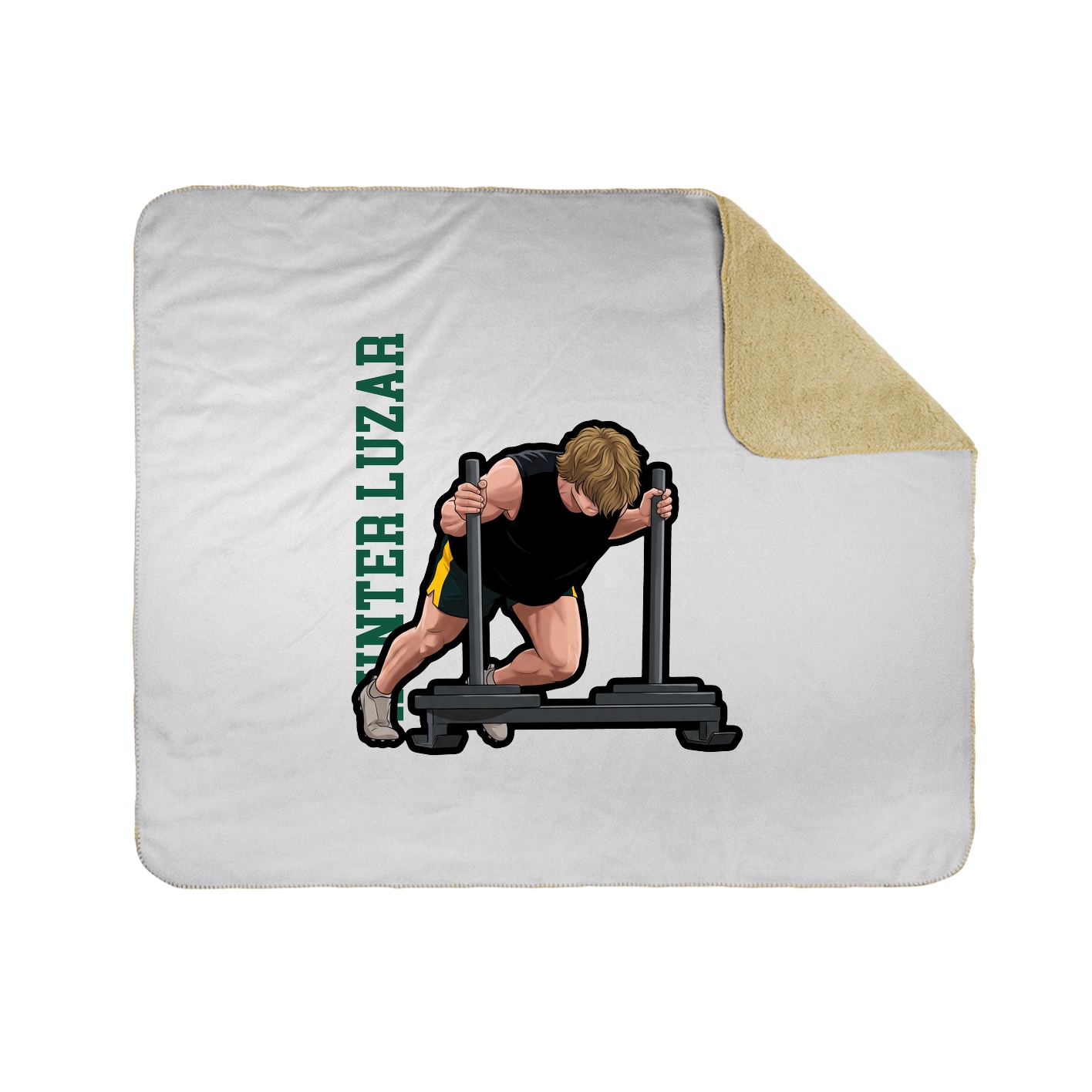 Throw Blanket — Name Vertical in White