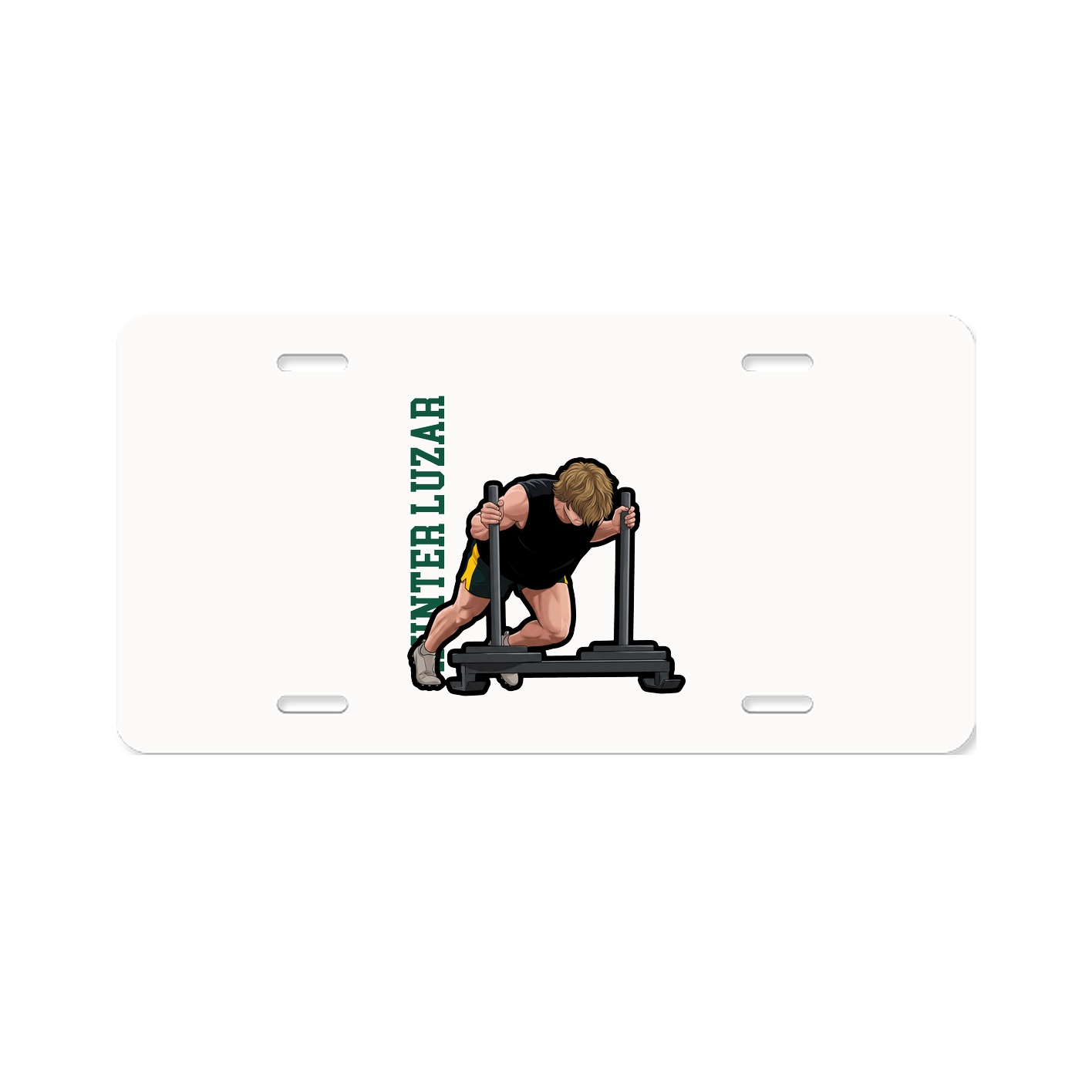 License Plate — Name Vertical in Classic