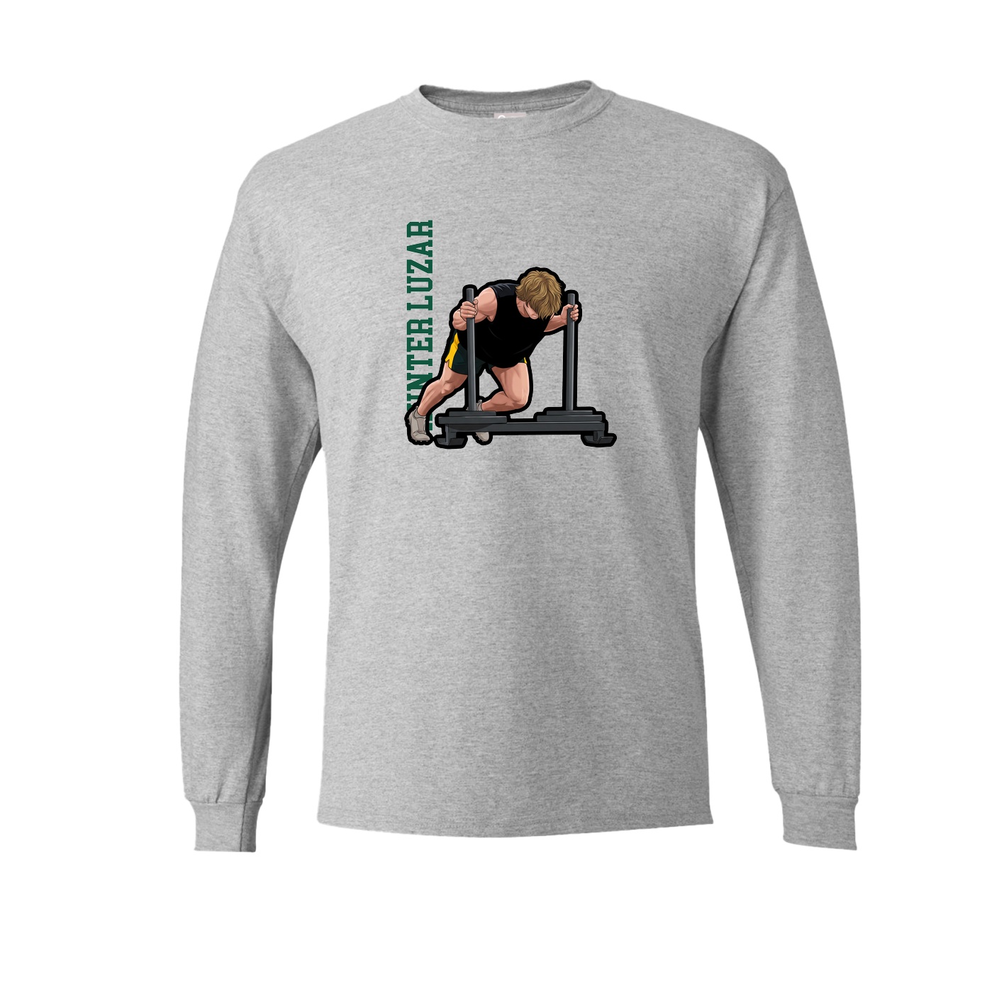 Long Sleeve Tee — Name Vertical in Grey