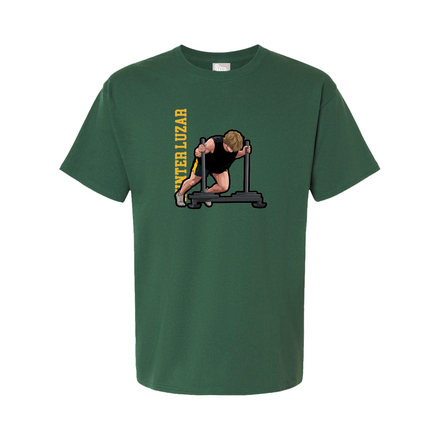 Youth Tee — Name Vertical in Green