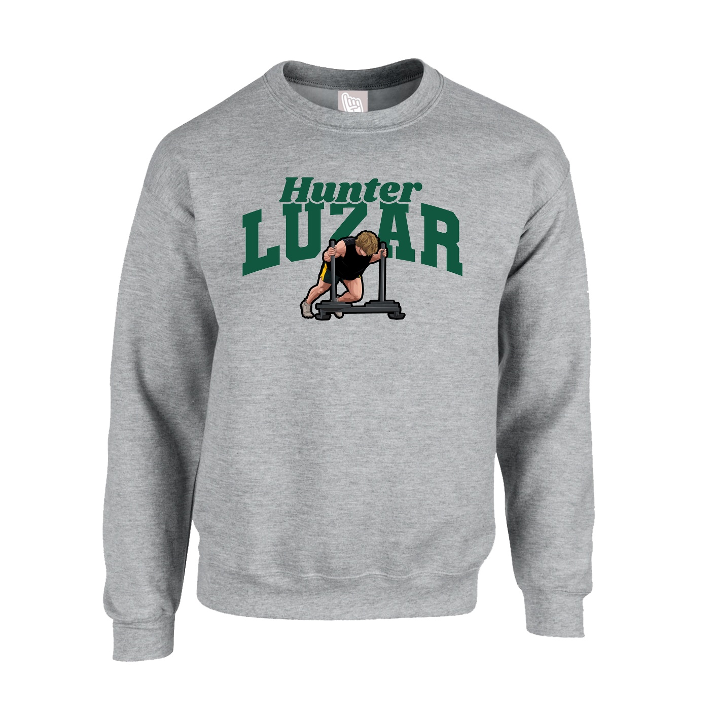 Fleece Crew — Signature Arch in Grey