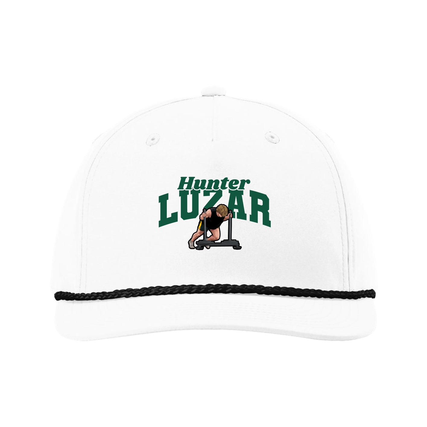 Five-Panel Classic Rope Cap — Signature Arch in White