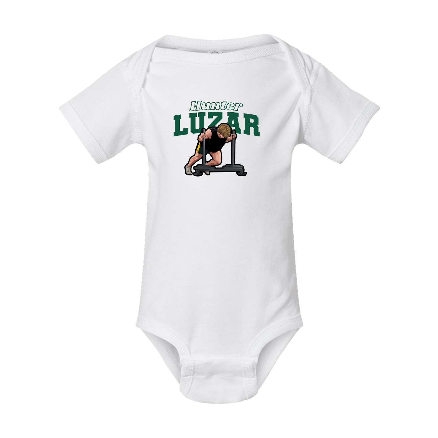 Baby Onesie — Name Arch in White