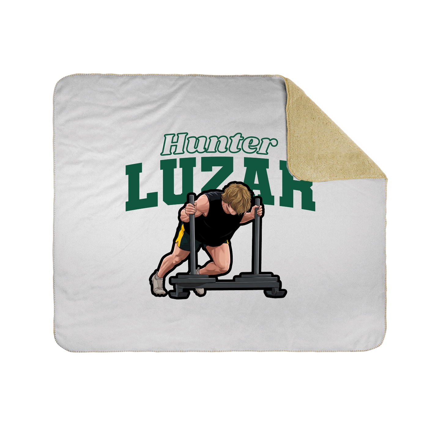 Throw Blanket — Name Arch in White