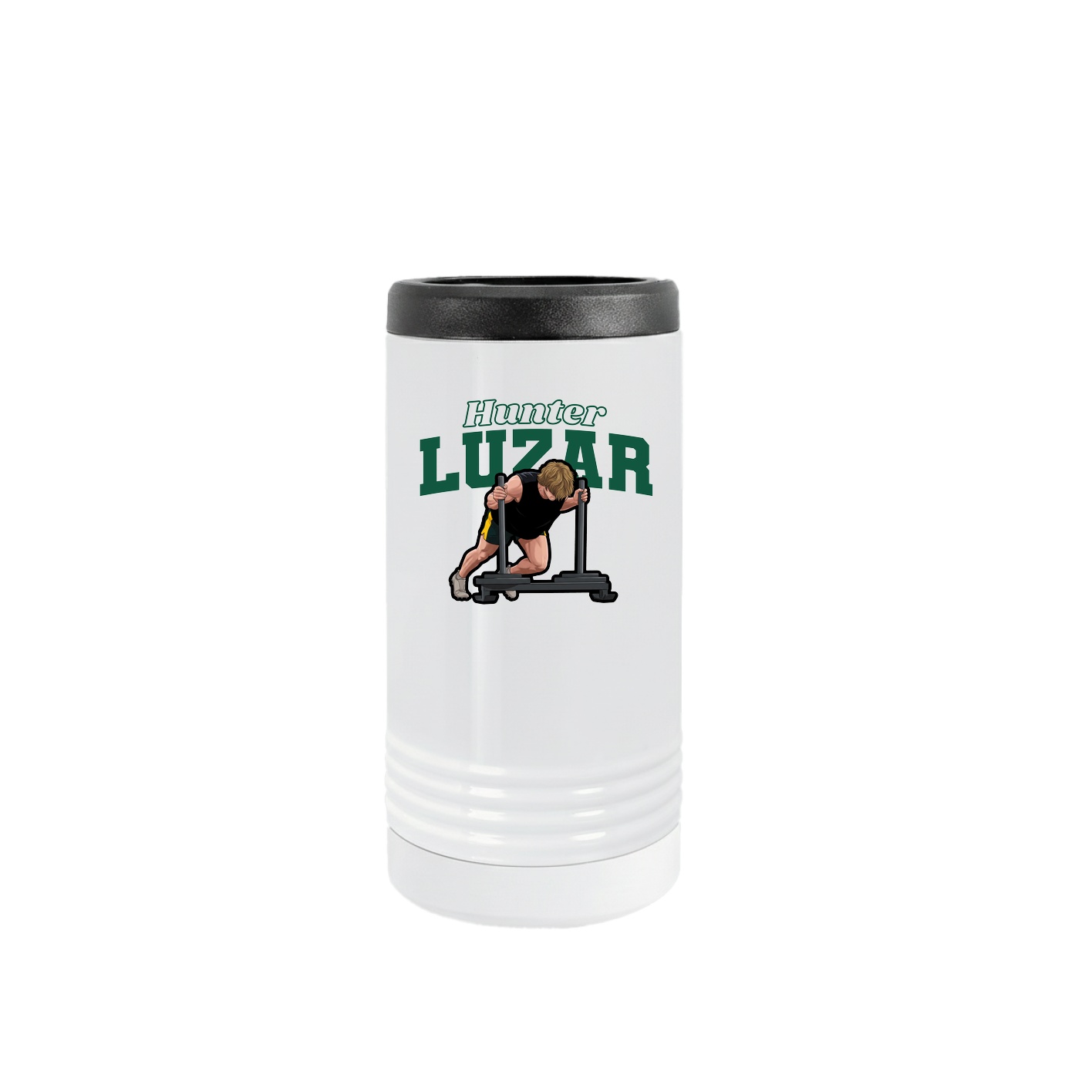 Slim Beverage Holder — Name Arch in White