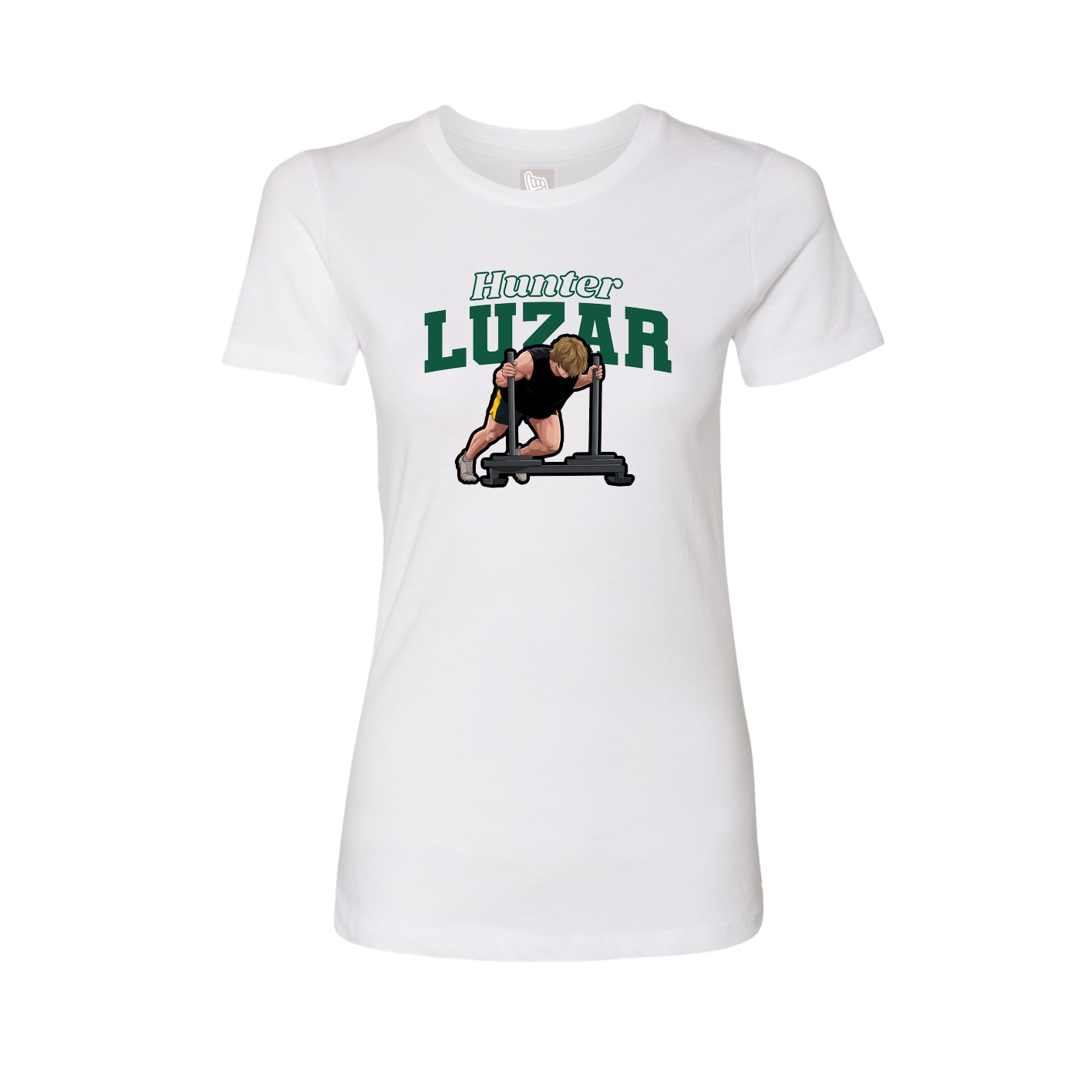 Fitted Women's Tee — Name Arch in White