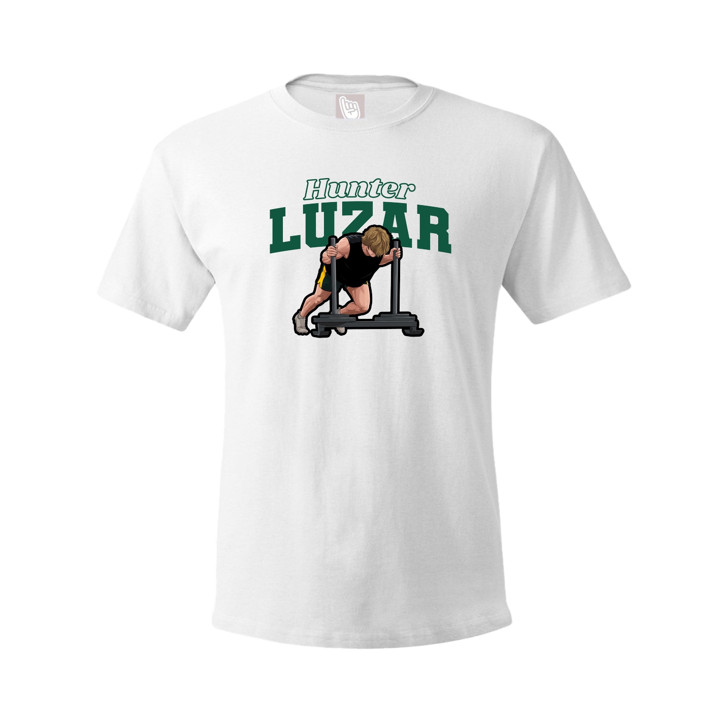 Youth Tee — Name Arch in White