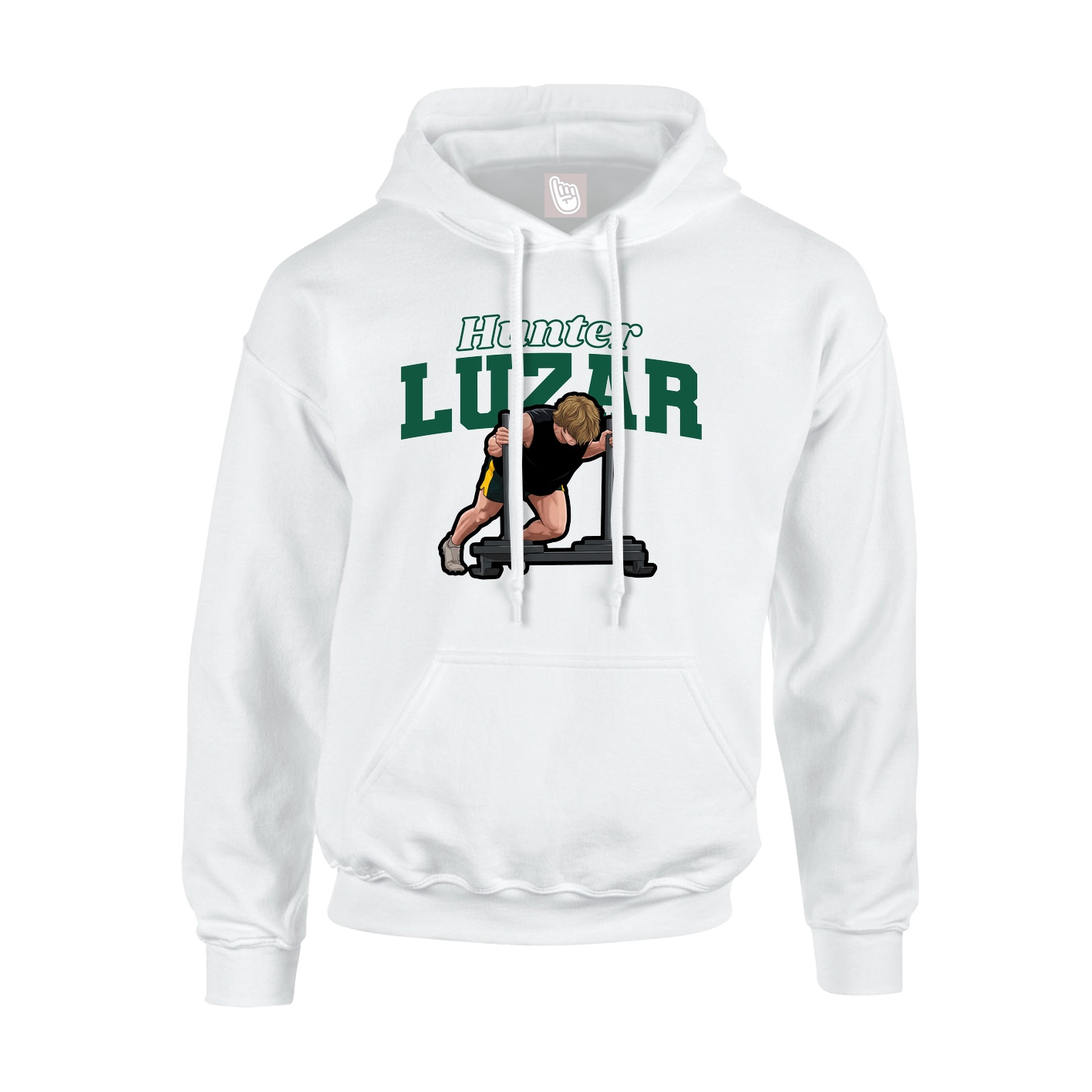 Hoodie — Name Arch in White