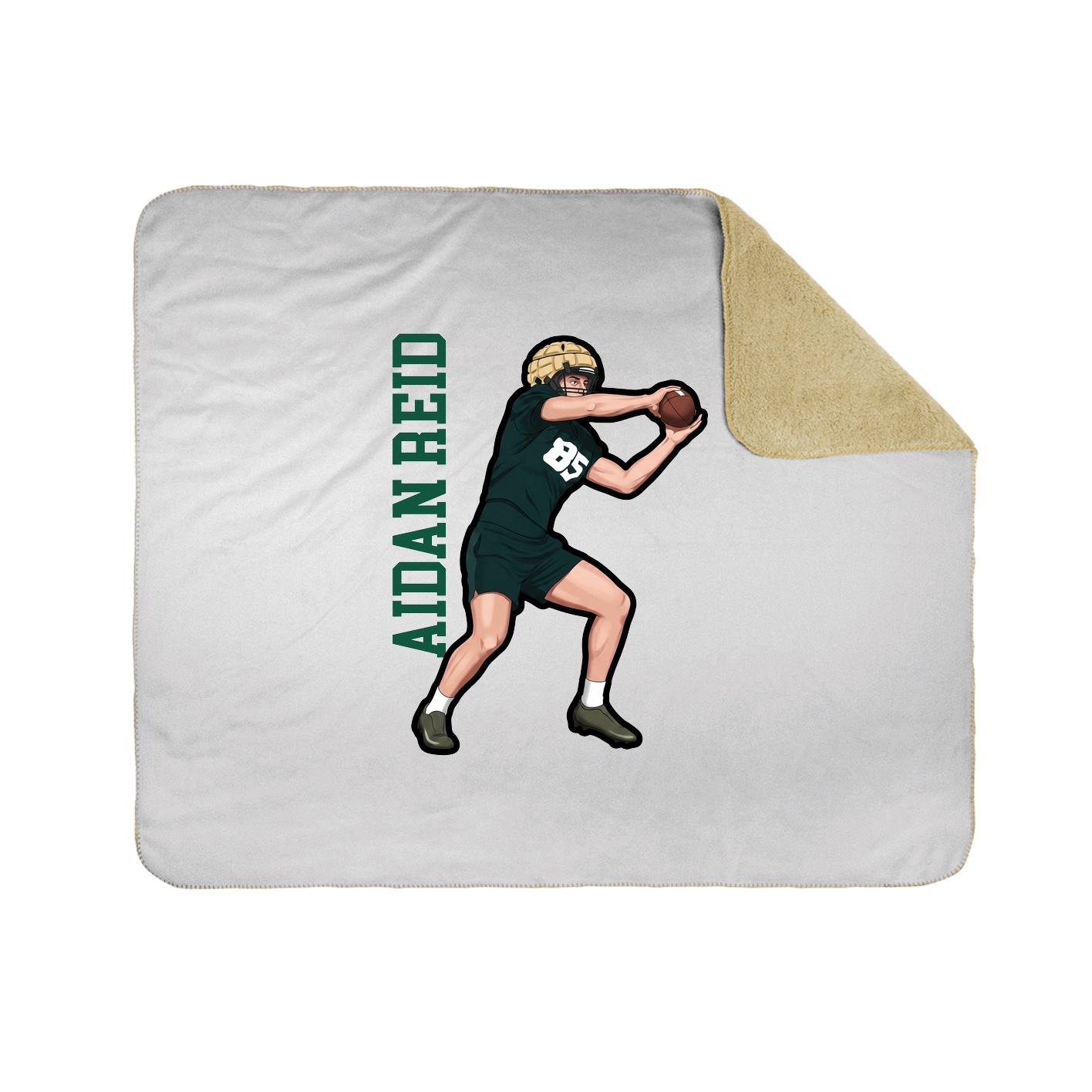 Throw Blanket — Name Vertical in White