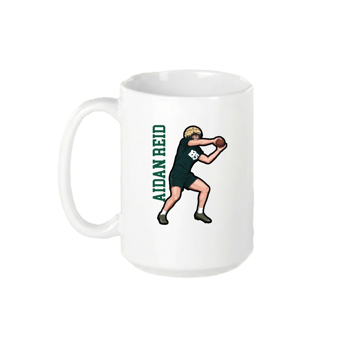 15oz Coffee Mug — Name Vertical in White
