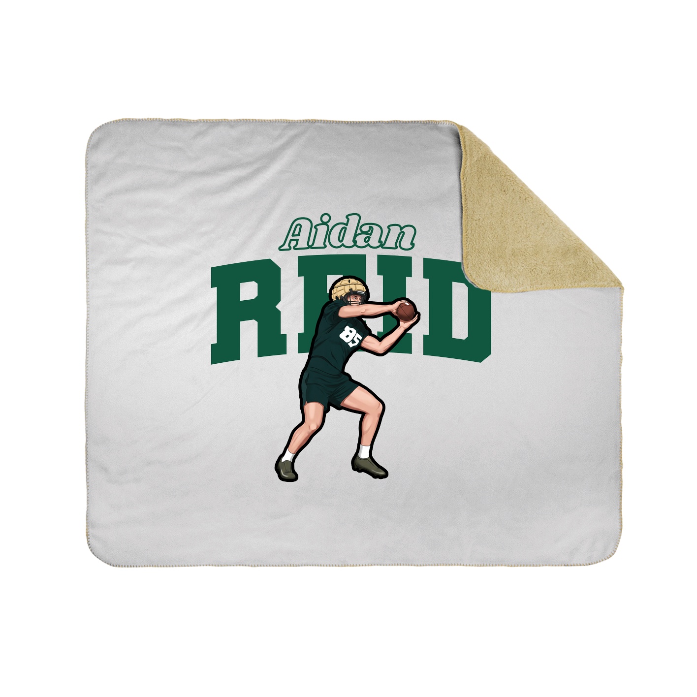 Throw Blanket — Name Arch in White