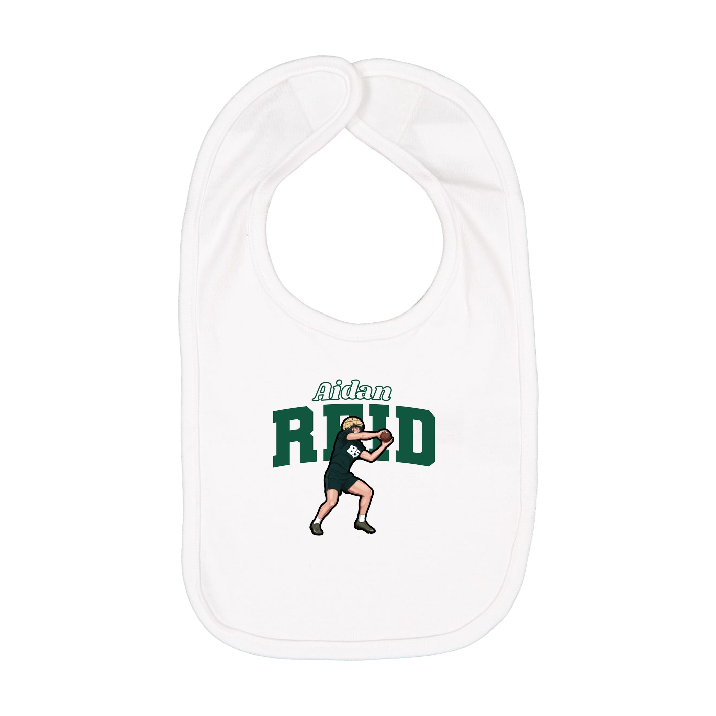 Infant Bib — Name Arch in White