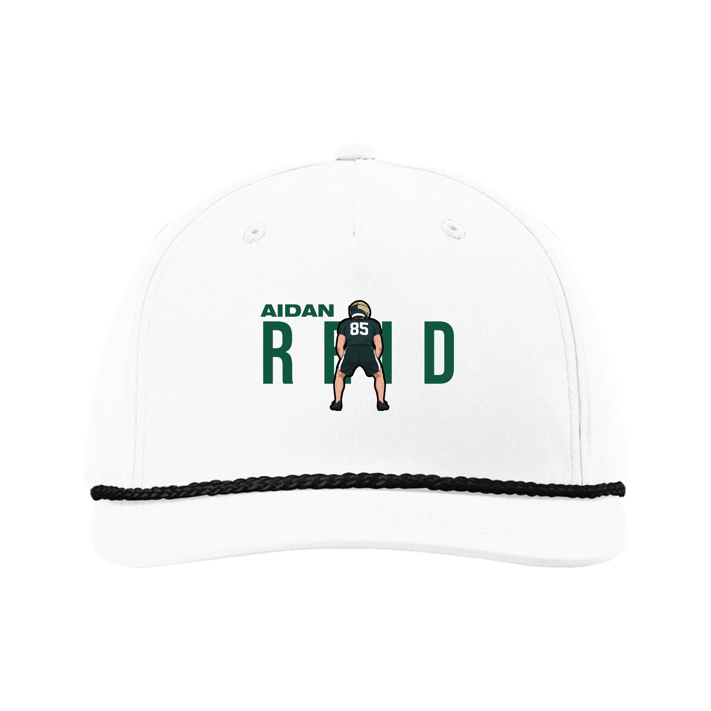 Five-Panel Classic Rope Cap — Player Name in White