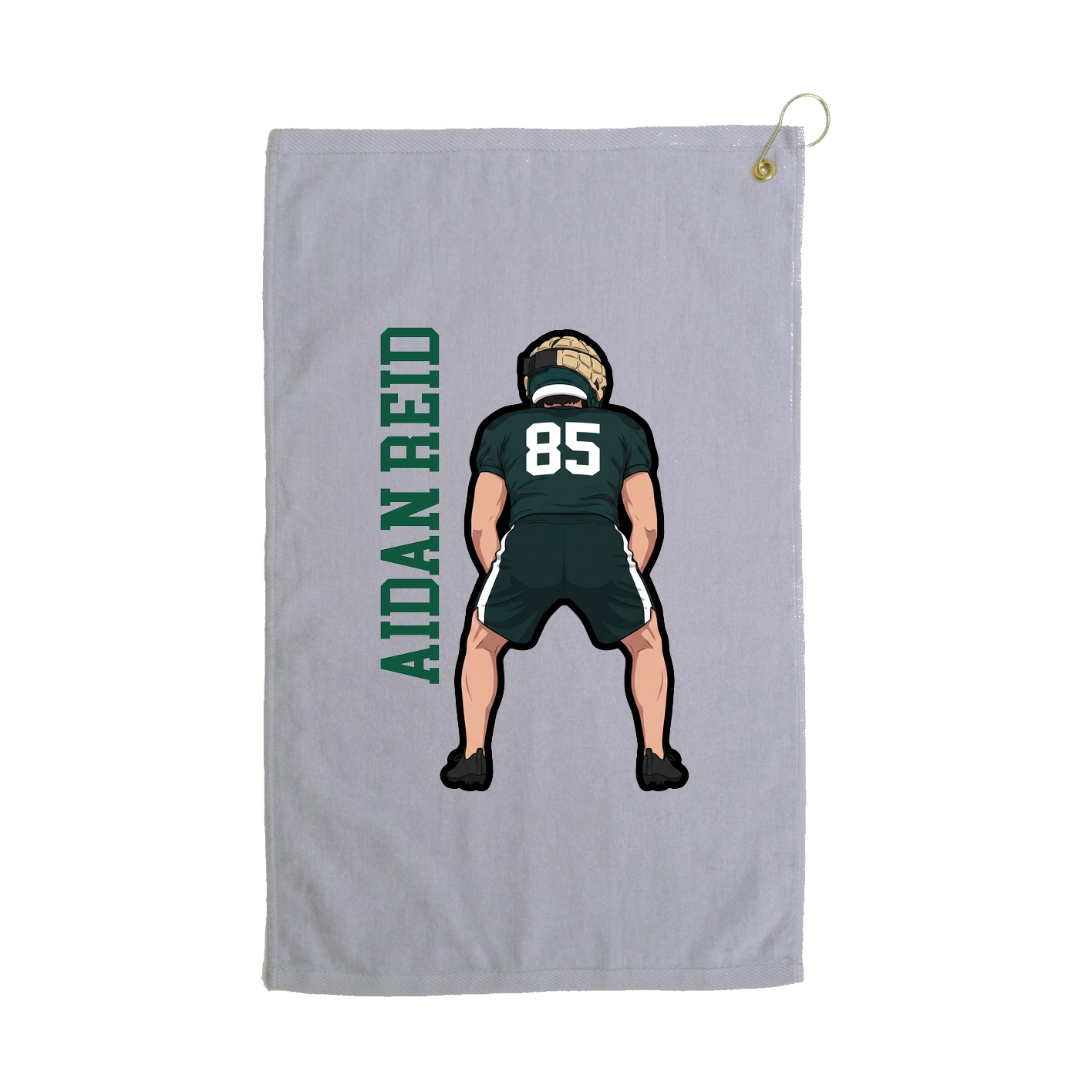 Golf Towel — Name Vertical in Grey