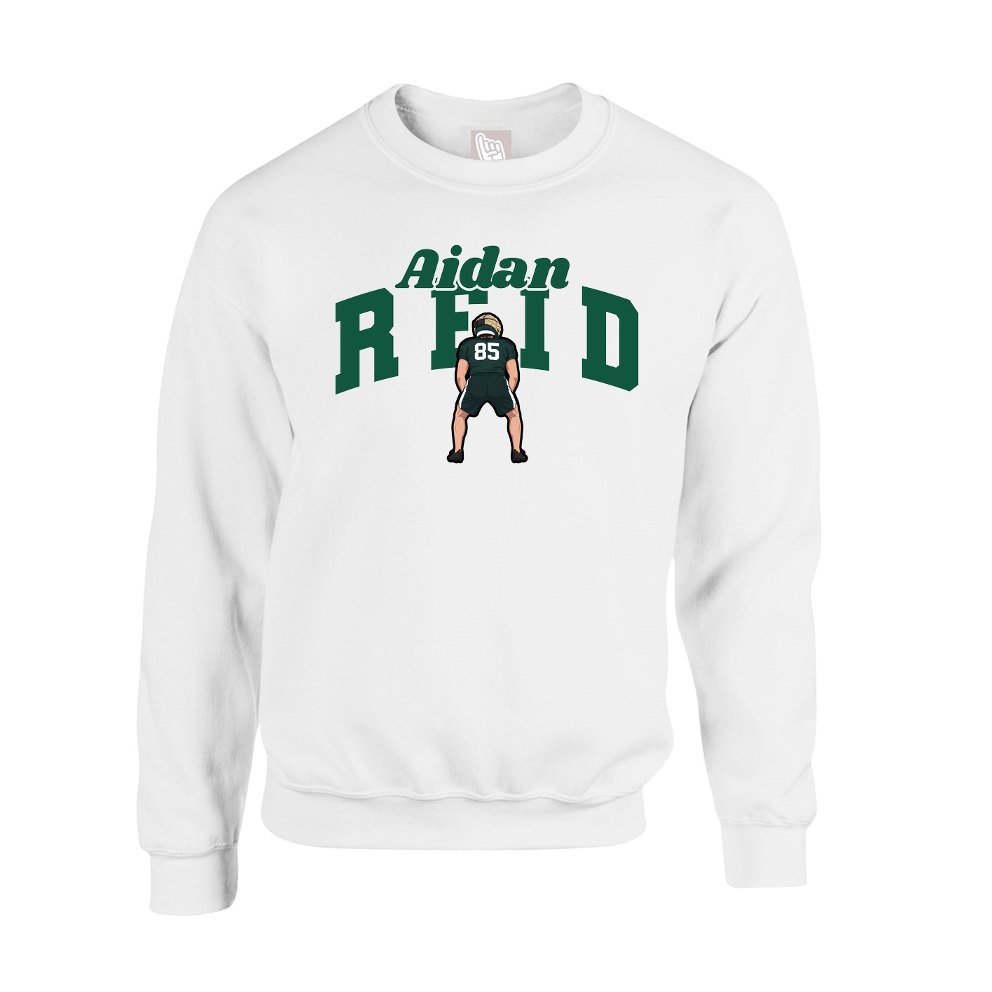 Fleece Crew — Signature Arch in White