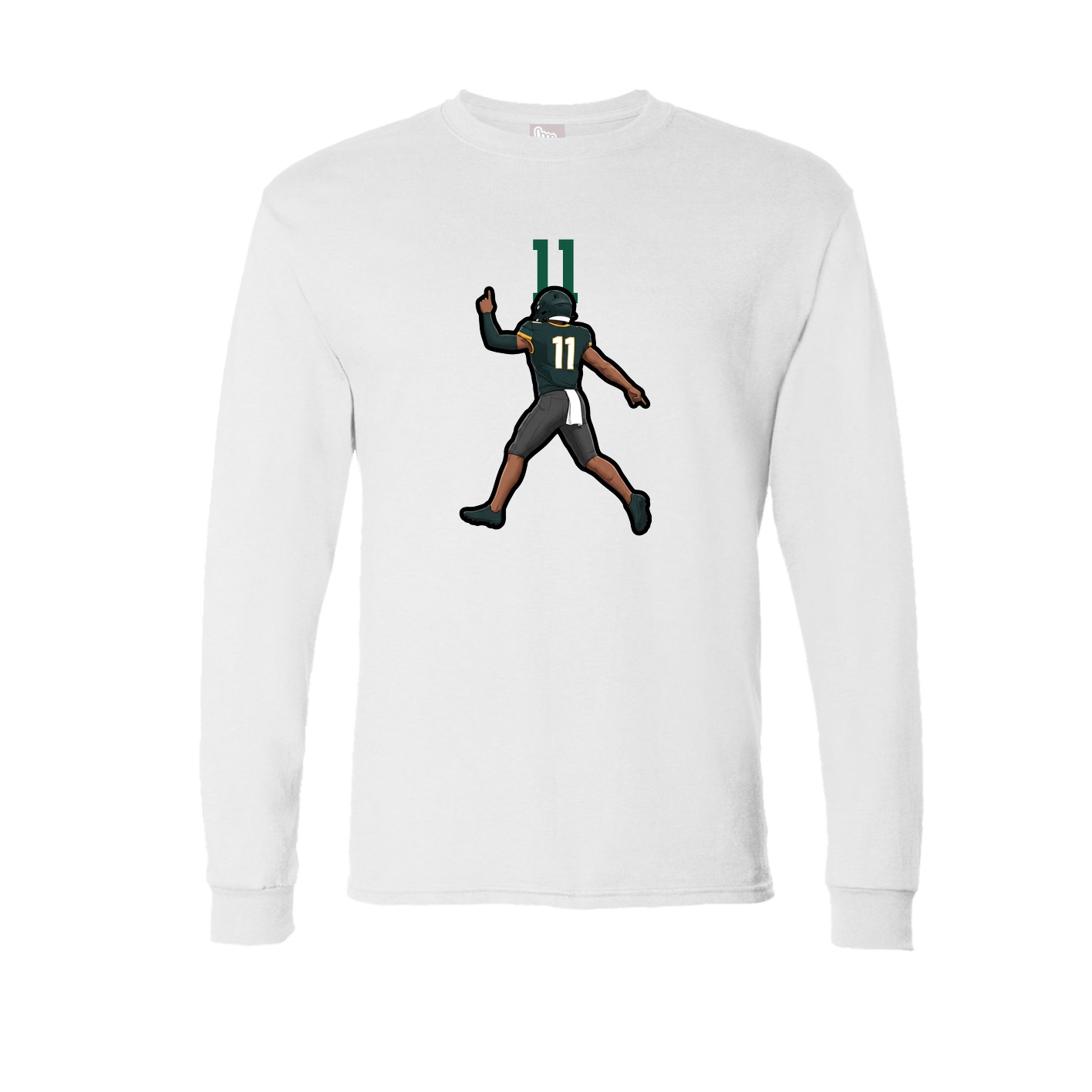Long Sleeve Tee — Number Top in White