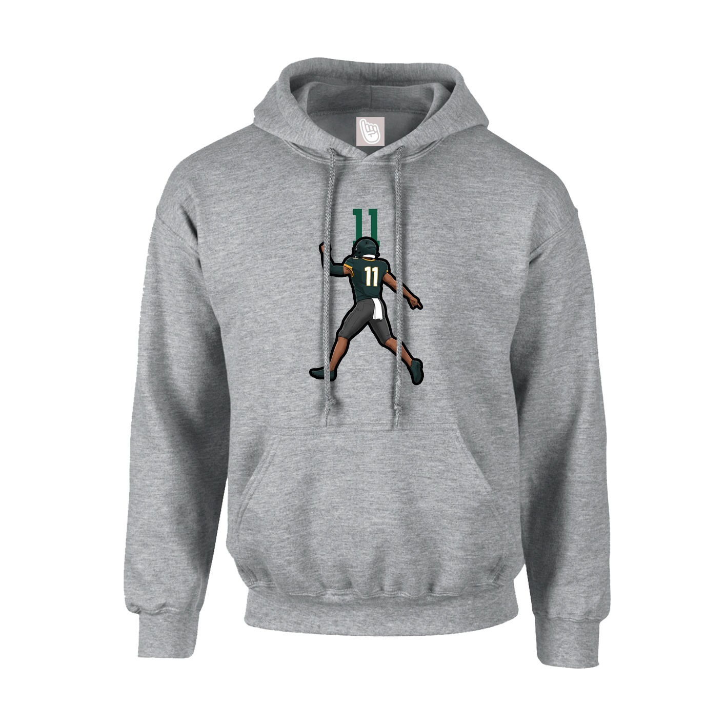Hoodie — Number Top in Grey