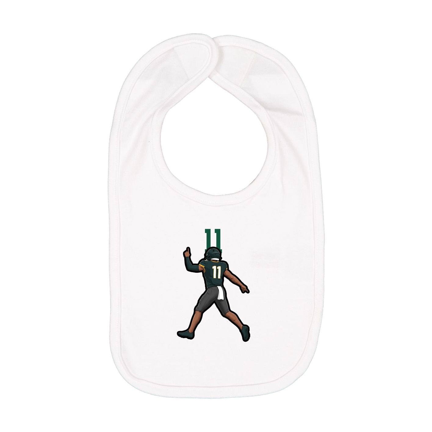 Infant Bib — Number Top in White