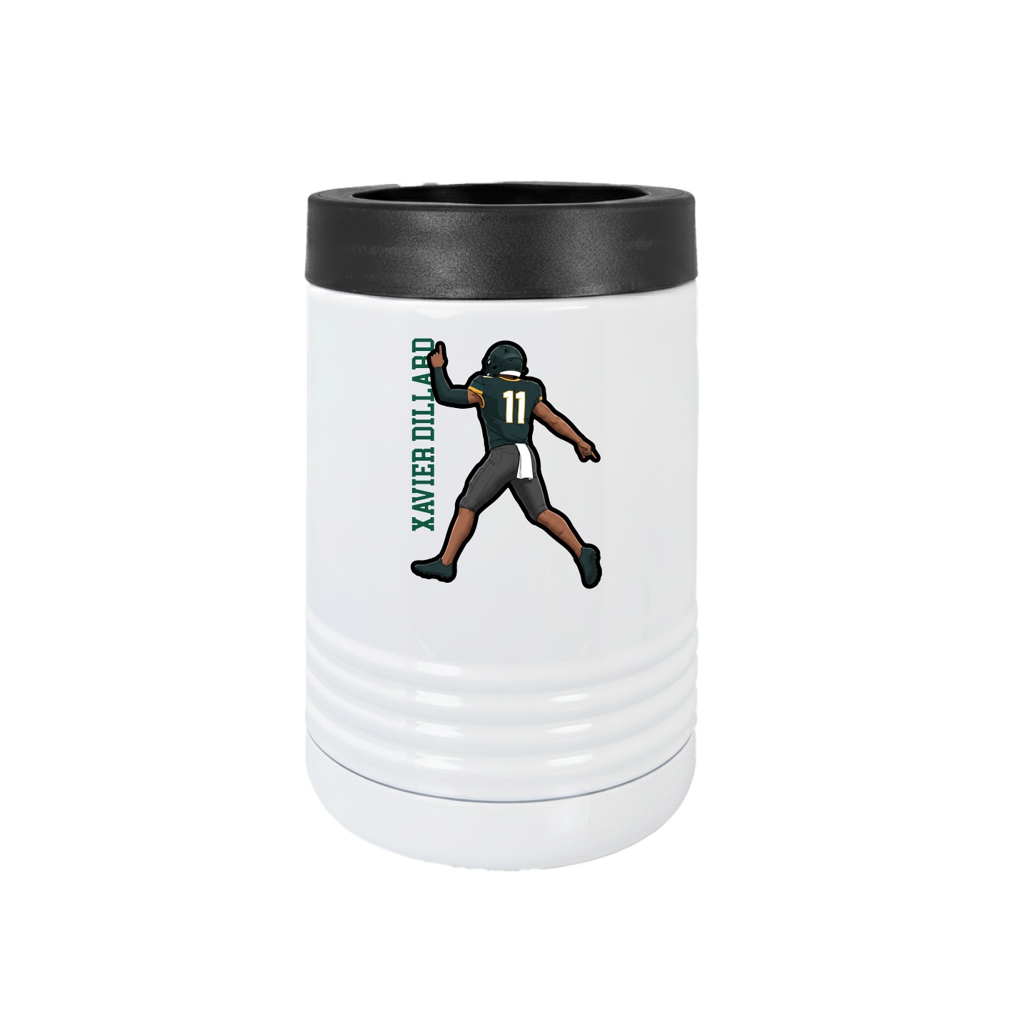 Beverage Holder — Name Vertical in White